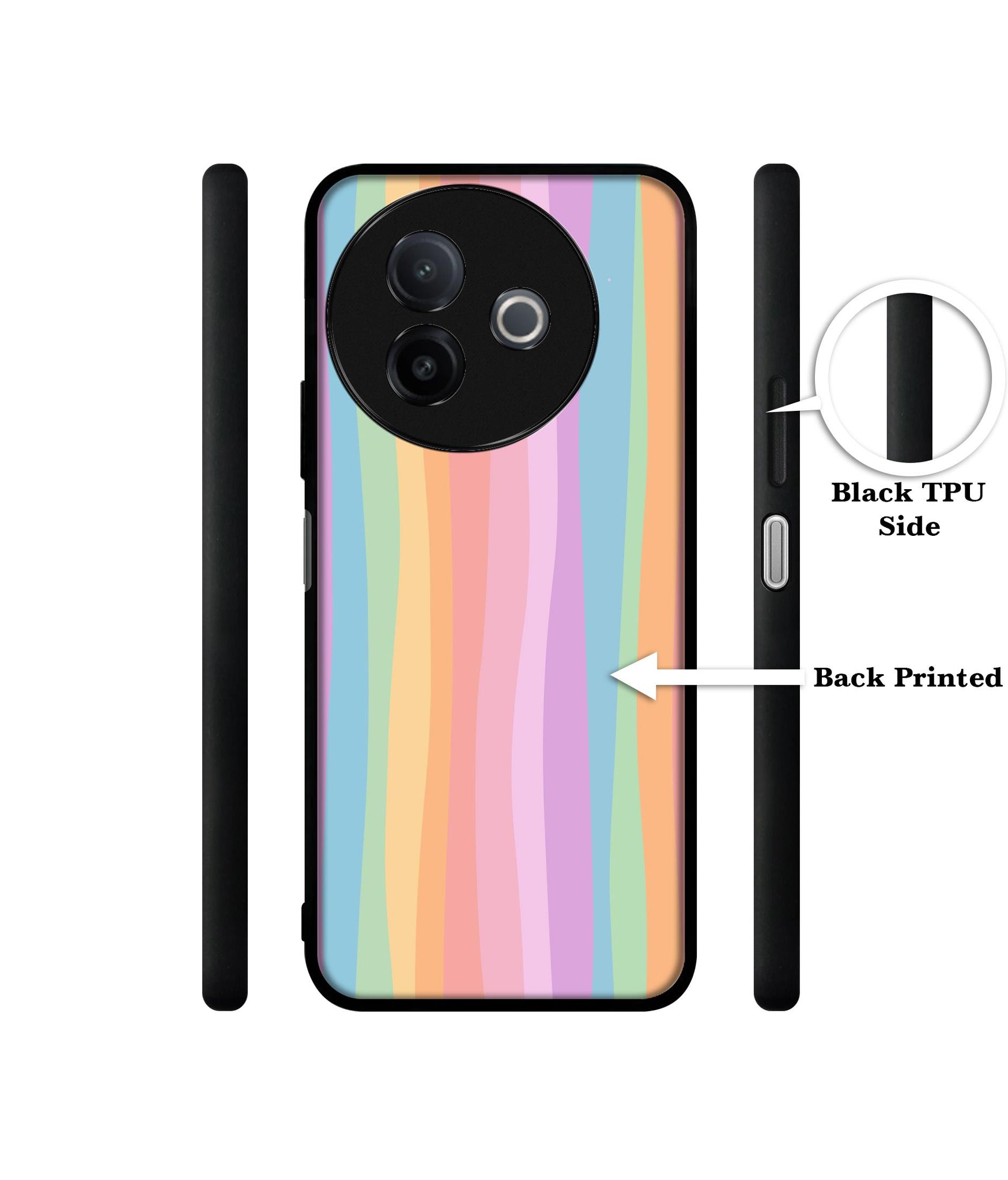 Cool Rainbow Designer 2D Printed Back Case Cover for Vivo Y39 5G / Y300i 5G
