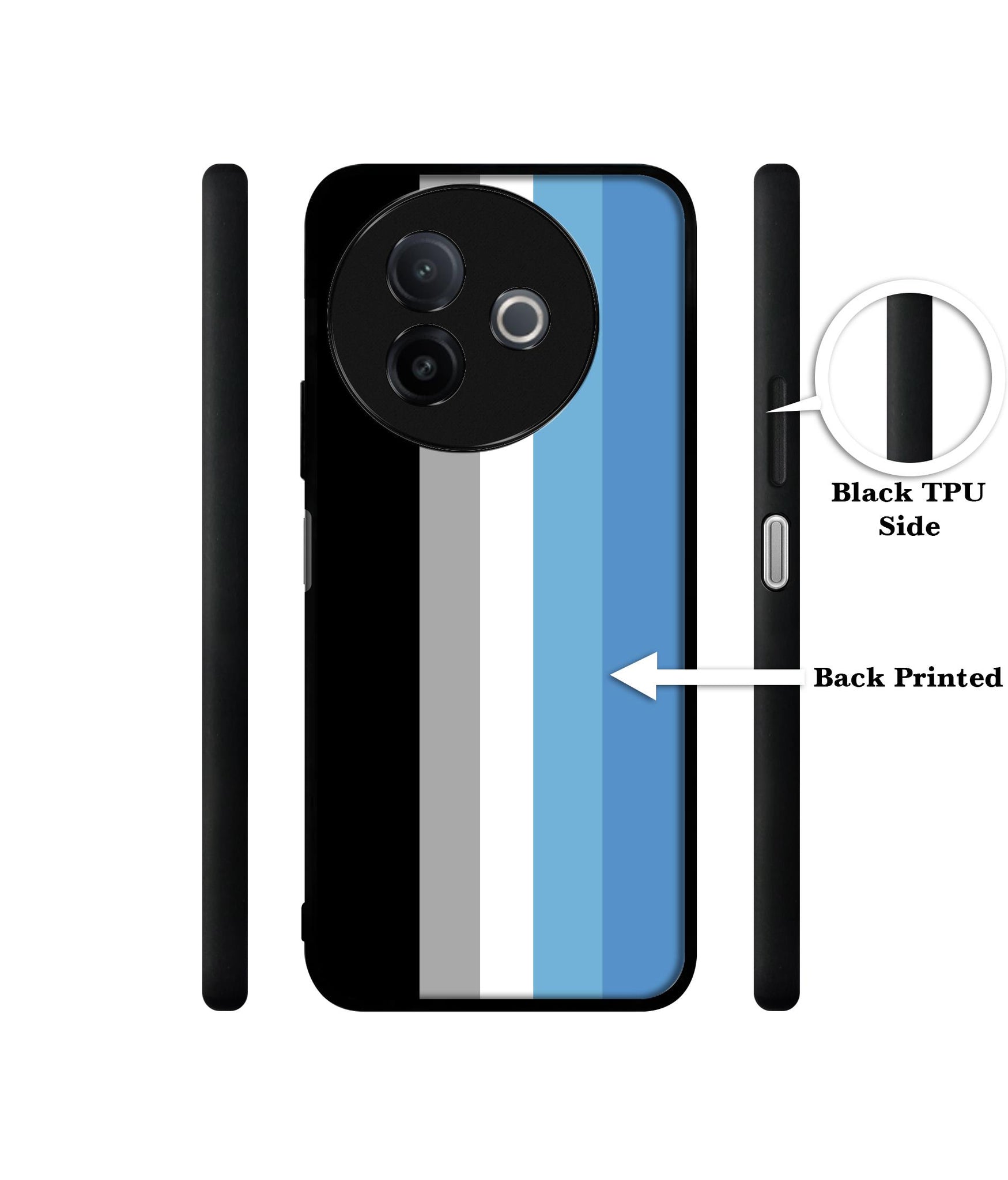 White and Blue Lines Designer 2D Printed Back Case Cover for Vivo Y39 5G / Y300i 5G