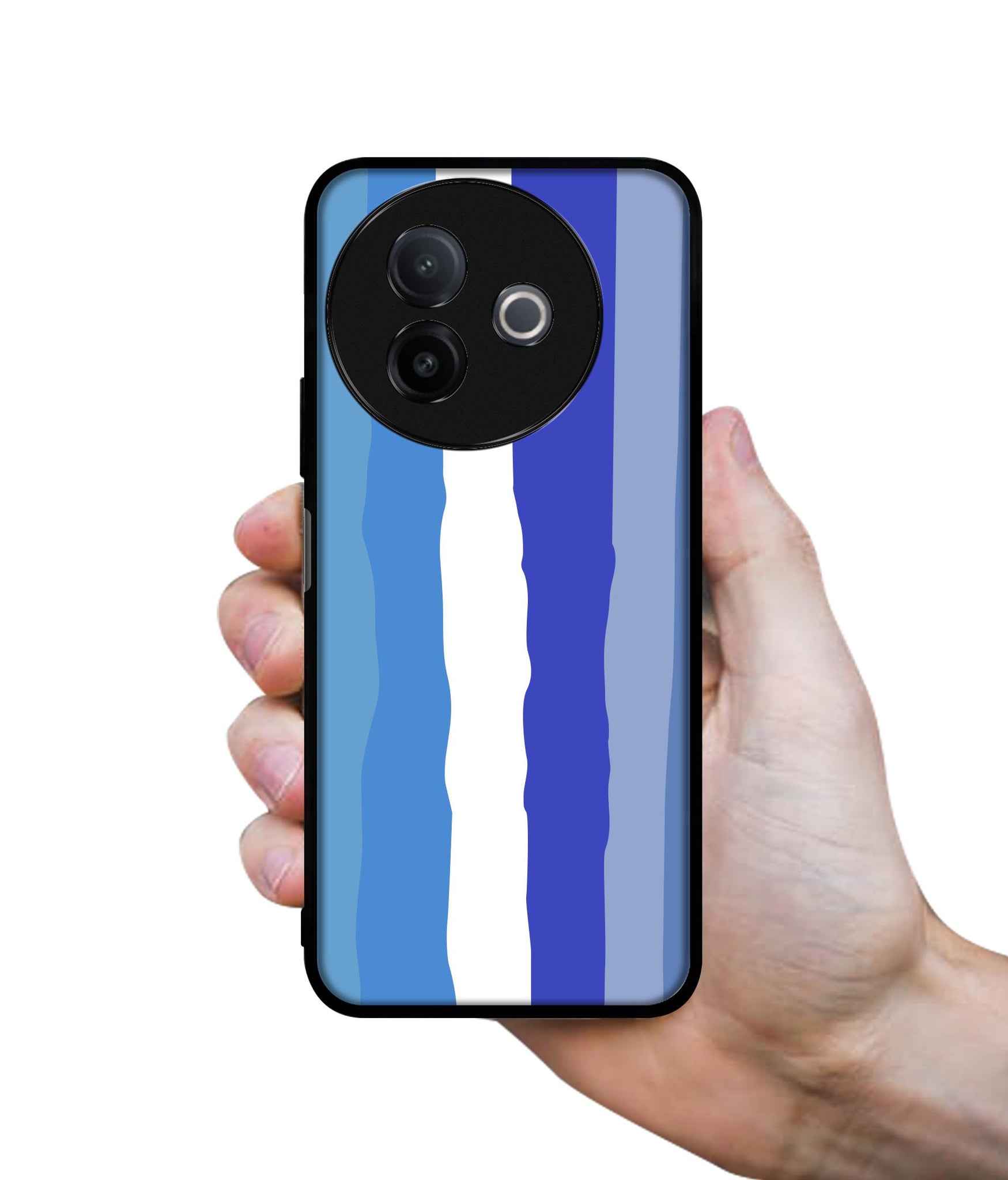 Blue Stripes Rainbow Designer 2D Printed Back Case Cover for Vivo Y39 5G / Y300i 5G