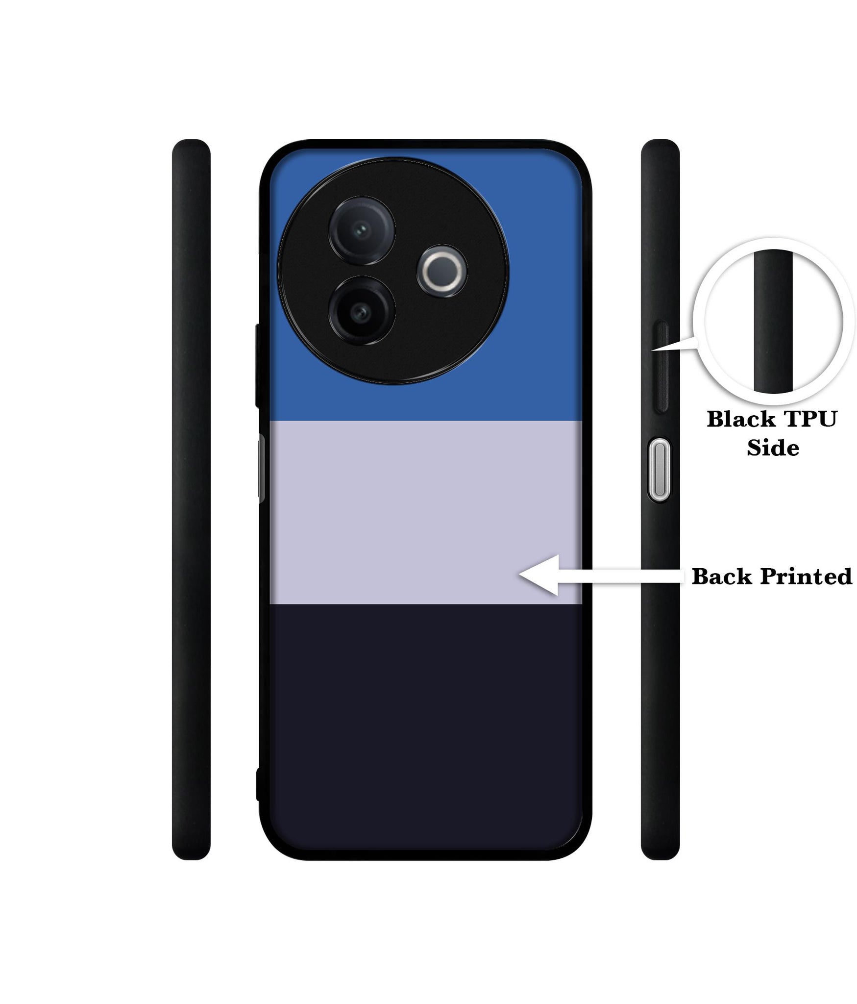 Three Color Stripes Designer 2D Printed Back Case Cover for Vivo Y39 5G / Y300i 5G