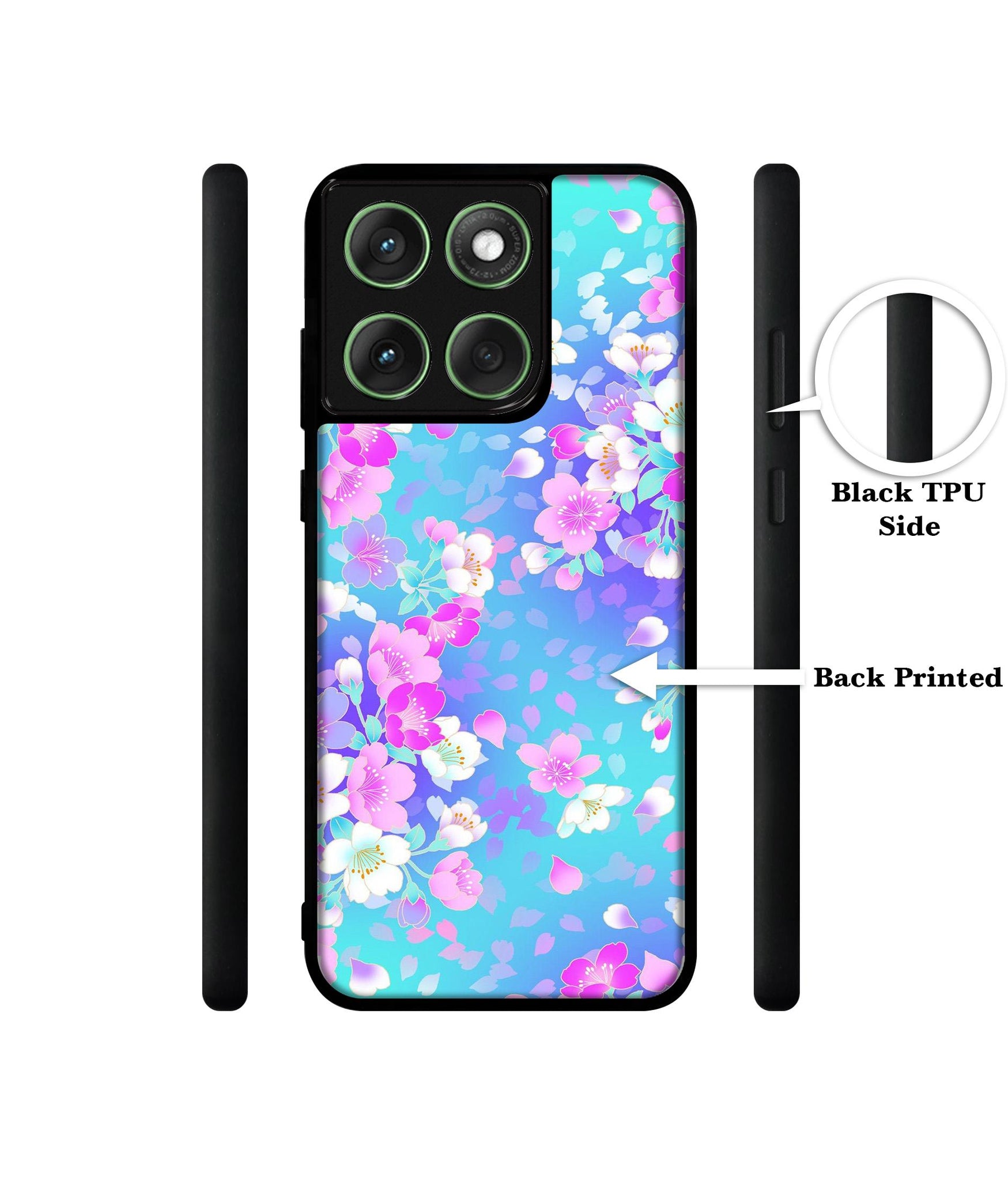Floral Blue Pattern Designer 2D Printed Back Case Cover for Motorola Moto Edge 60 5G / Edge 60 Fusion 5G