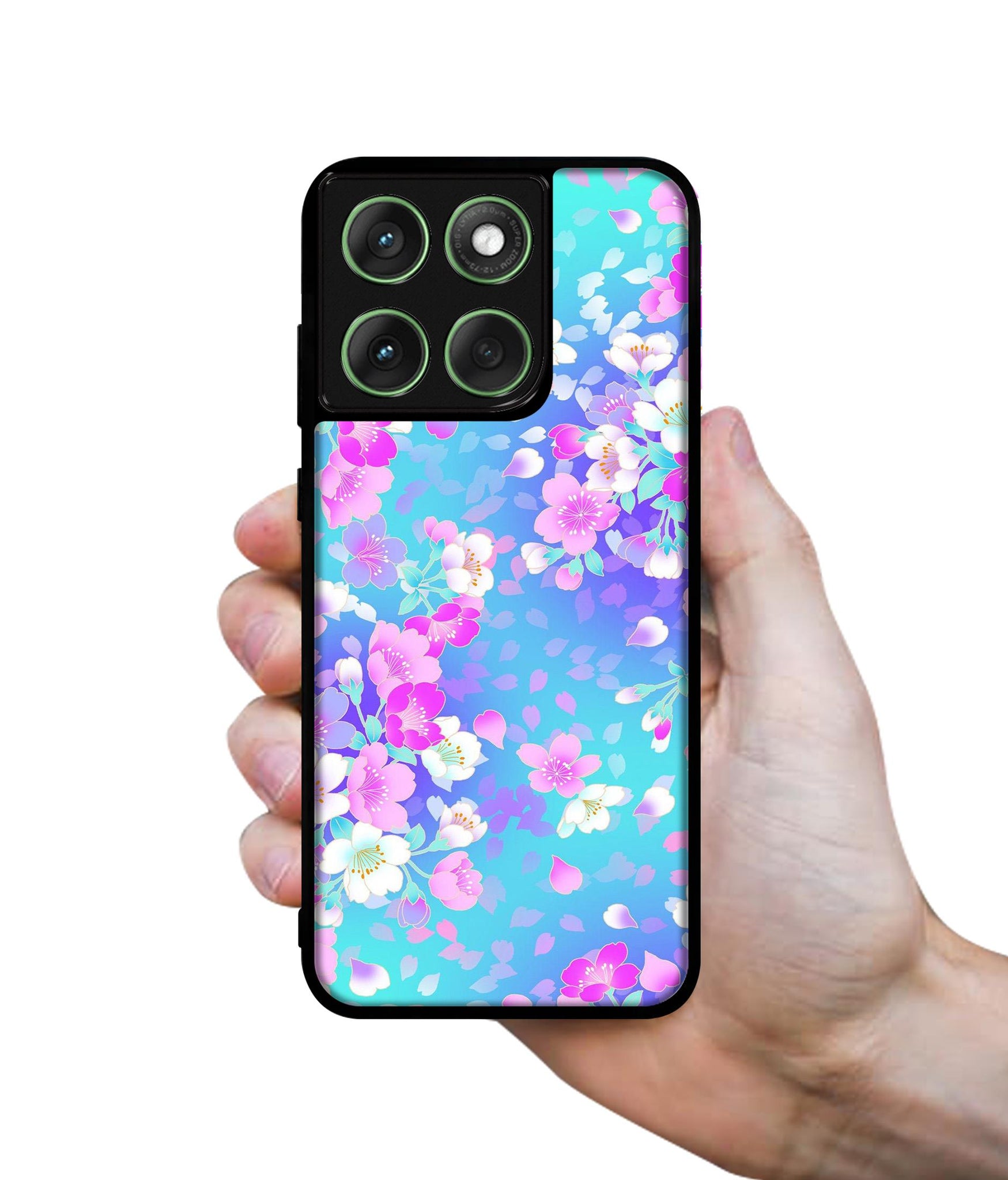 Floral Blue Pattern Designer 2D Printed Back Case Cover for Motorola Moto Edge 60 5G / Edge 60 Fusion 5G