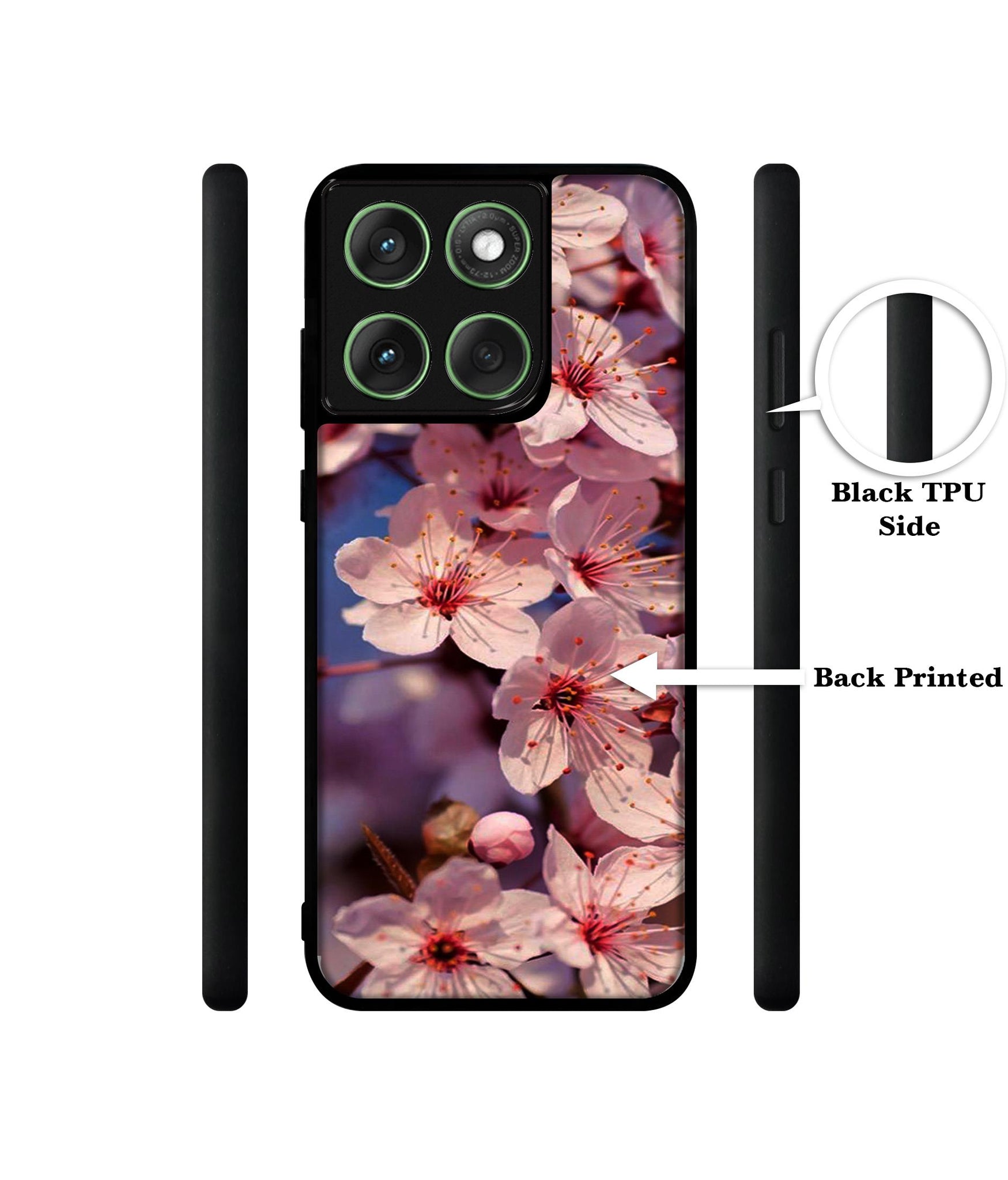 Pink Flowers Pattern Designer 2D Printed Back Case Cover for Motorola Moto Edge 60 5G / Edge 60 Fusion 5G