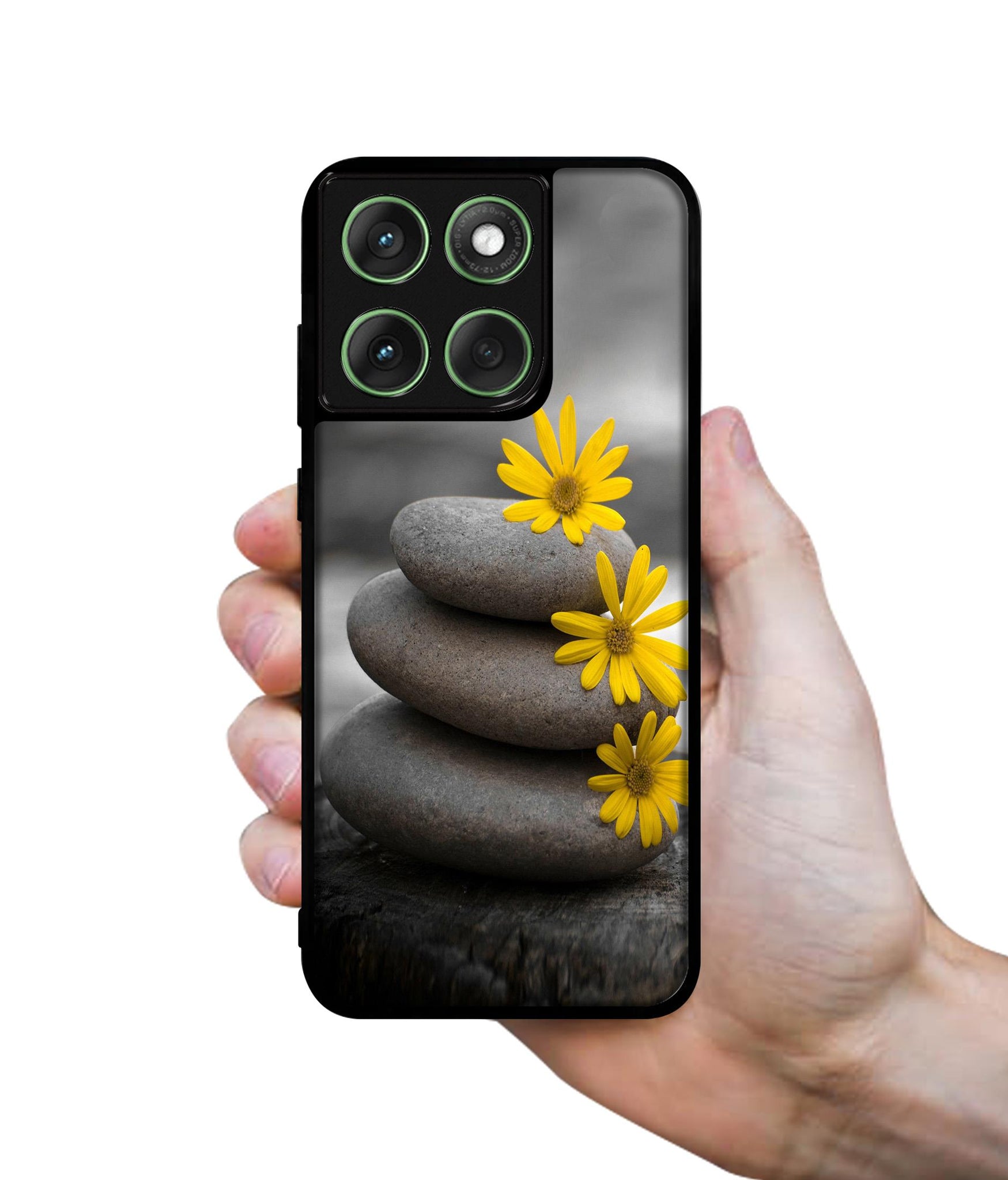 Stones And Flower Designer 2D Printed Back Case Cover for Motorola Moto Edge 60 5G / Edge 60 Fusion 5G