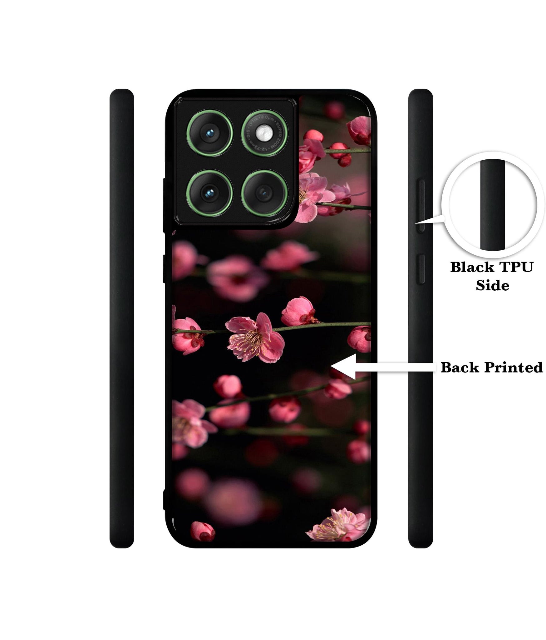 Pink Flowers Designer 2D Printed Back Case Cover for Motorola Moto Edge 60 5G / Edge 60 Fusion 5G