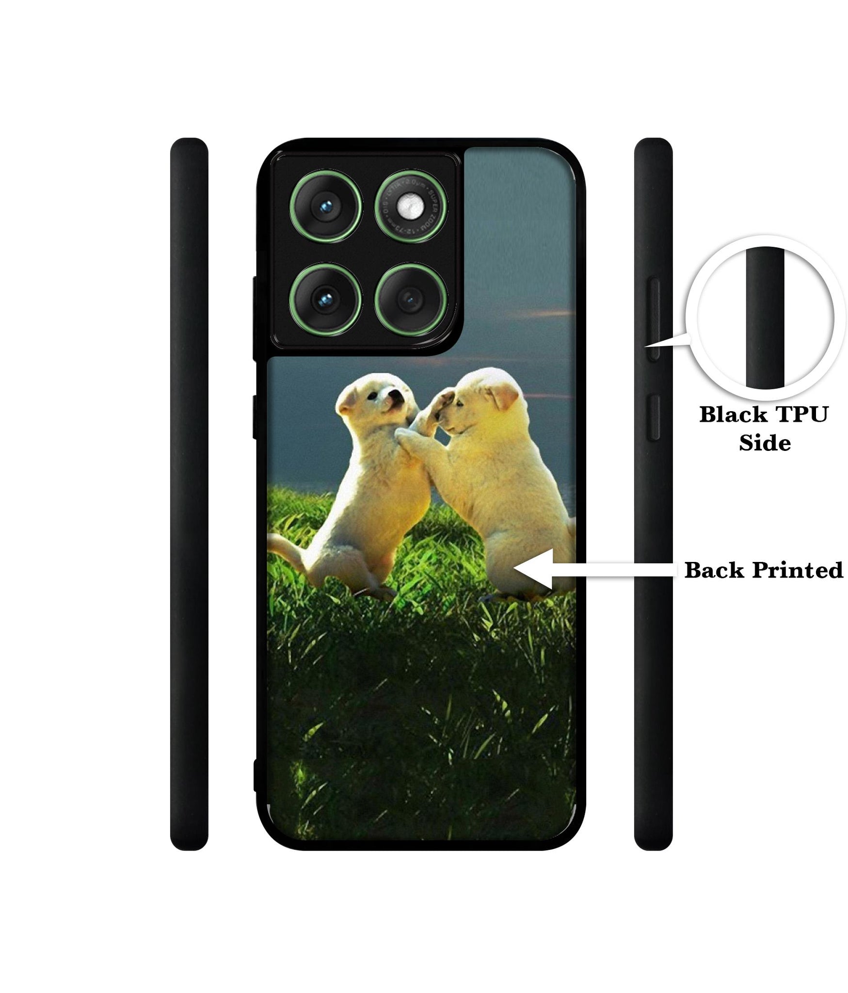 Puppy Couple Sunset Designer 2D Printed Back Case Cover for Motorola Moto Edge 60 5G / Edge 60 Fusion 5G