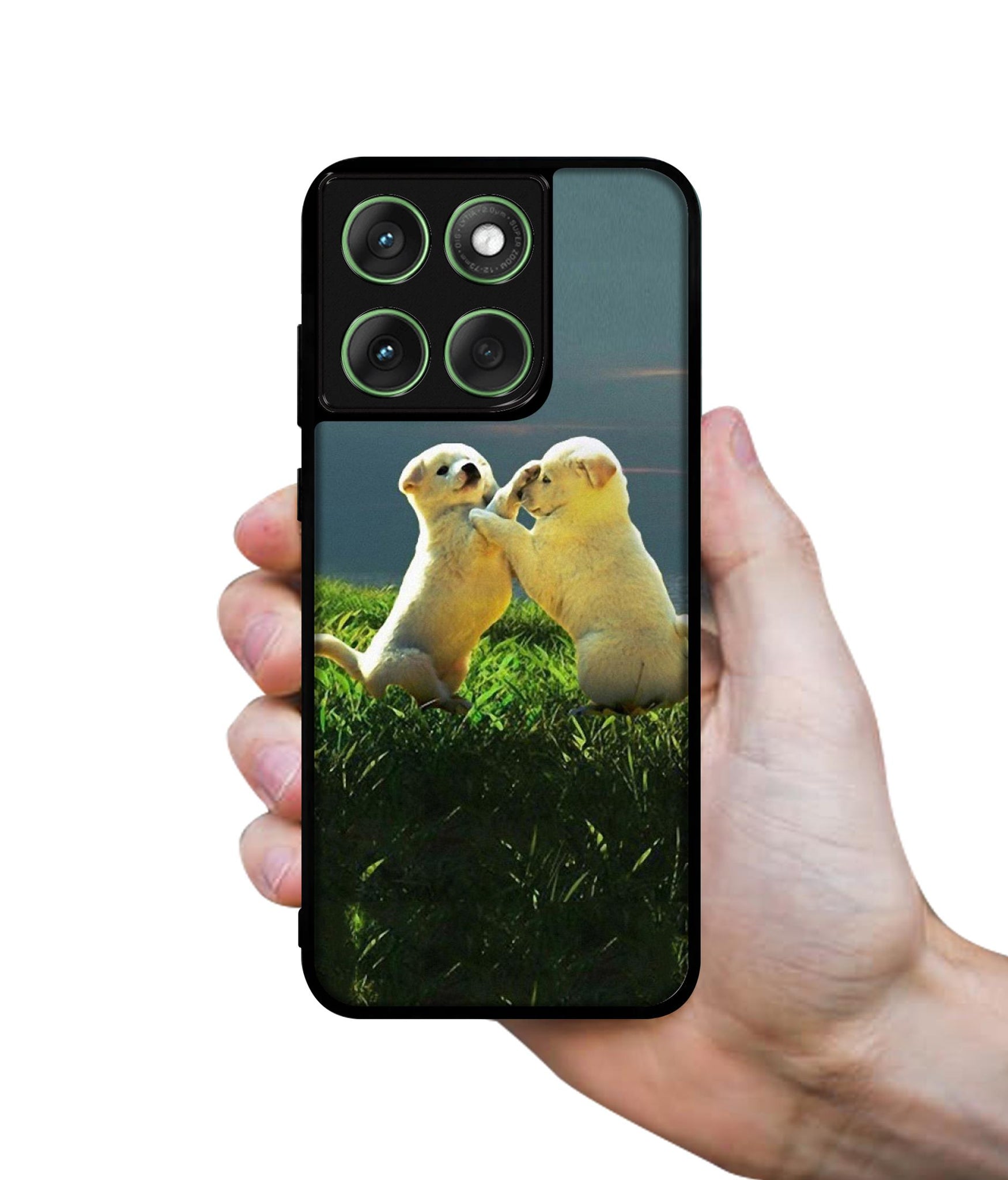 Puppy Couple Sunset Designer 2D Printed Back Case Cover for Motorola Moto Edge 60 5G / Edge 60 Fusion 5G