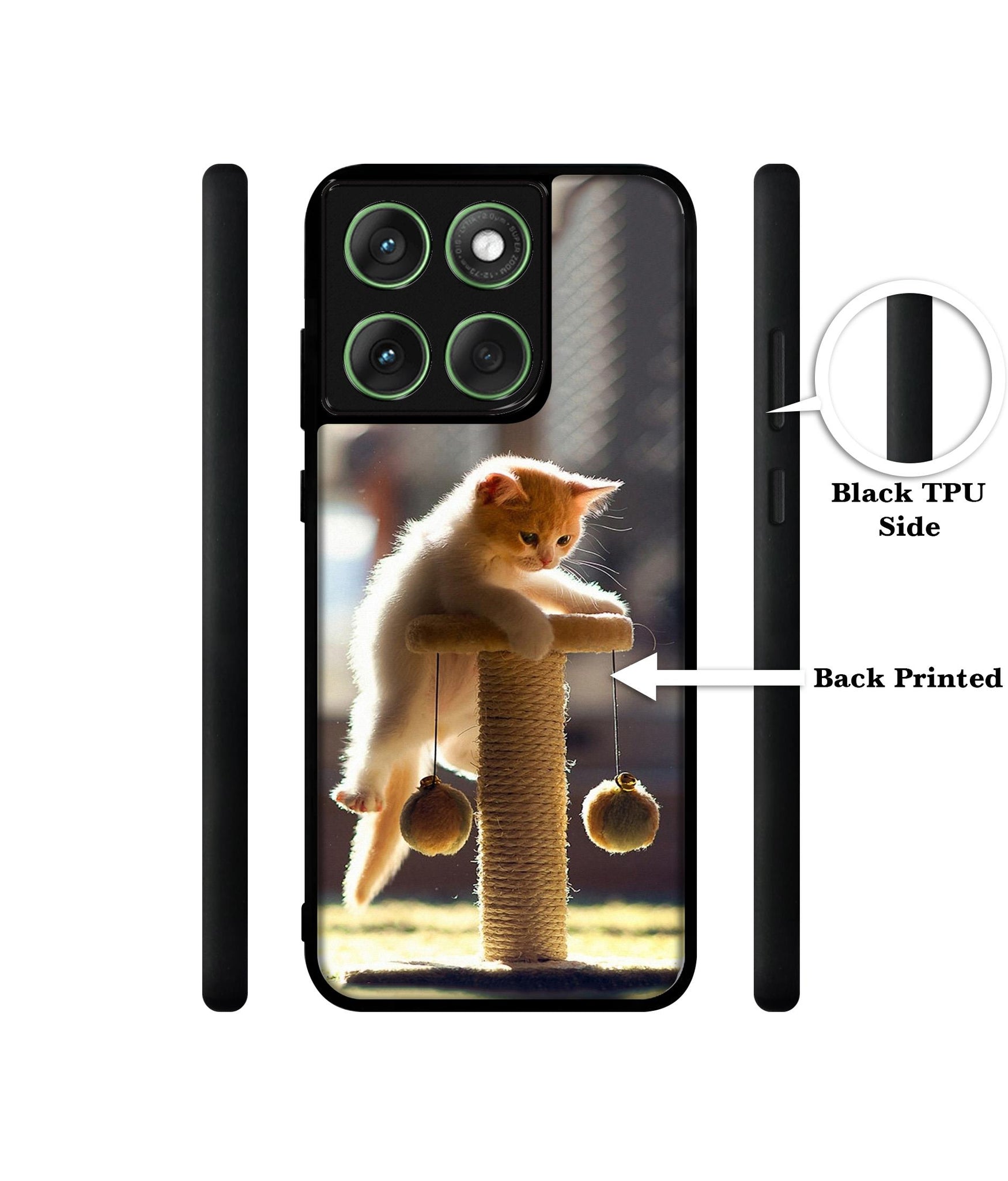 Cat Climbing Designer 2D Printed Back Case Cover for Motorola Moto Edge 60 5G / Edge 60 Fusion 5G