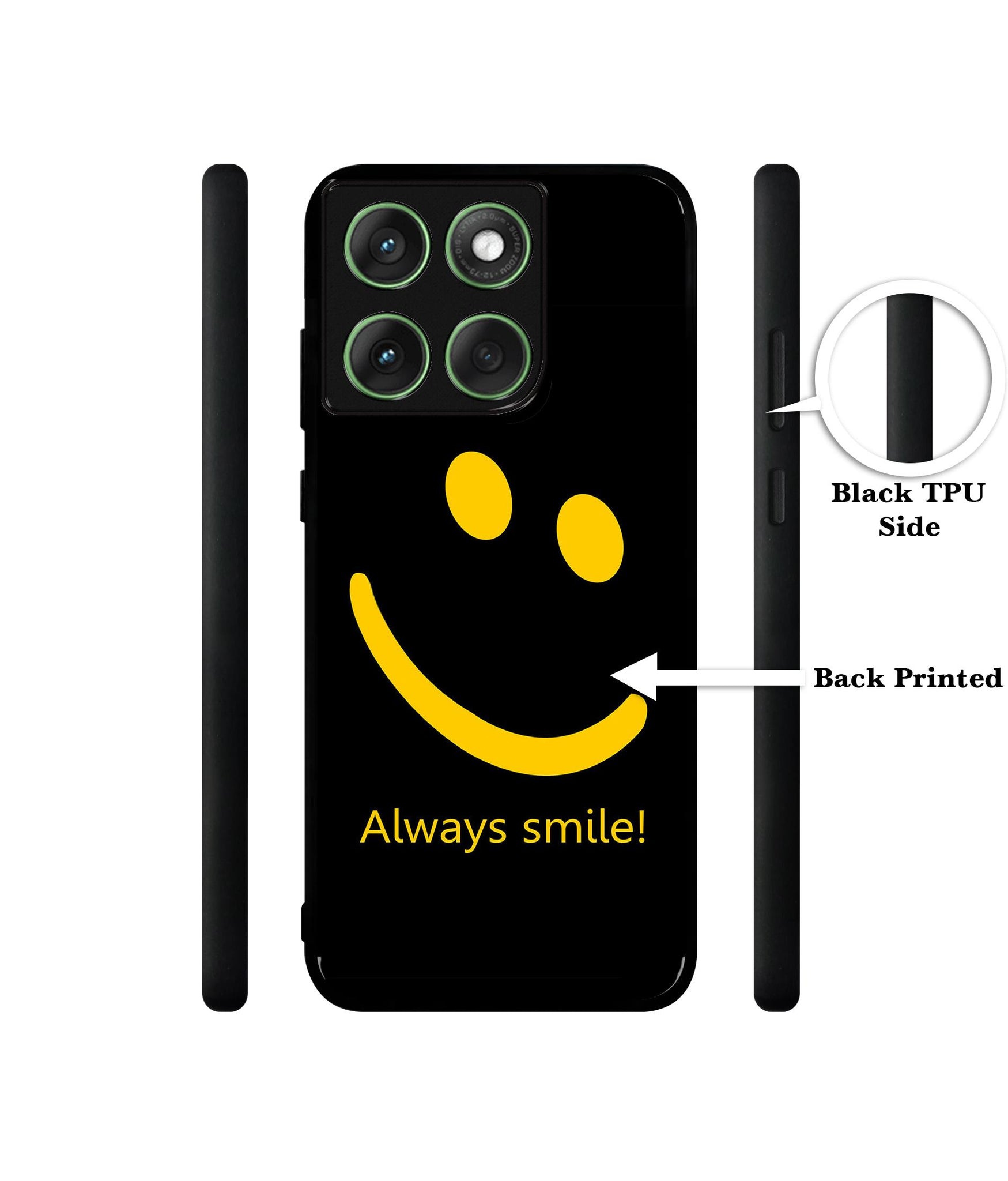 Always Smile Quote Designer 2D Printed Back Case Cover for Motorola Moto Edge 60 5G / Edge 60 Fusion 5G