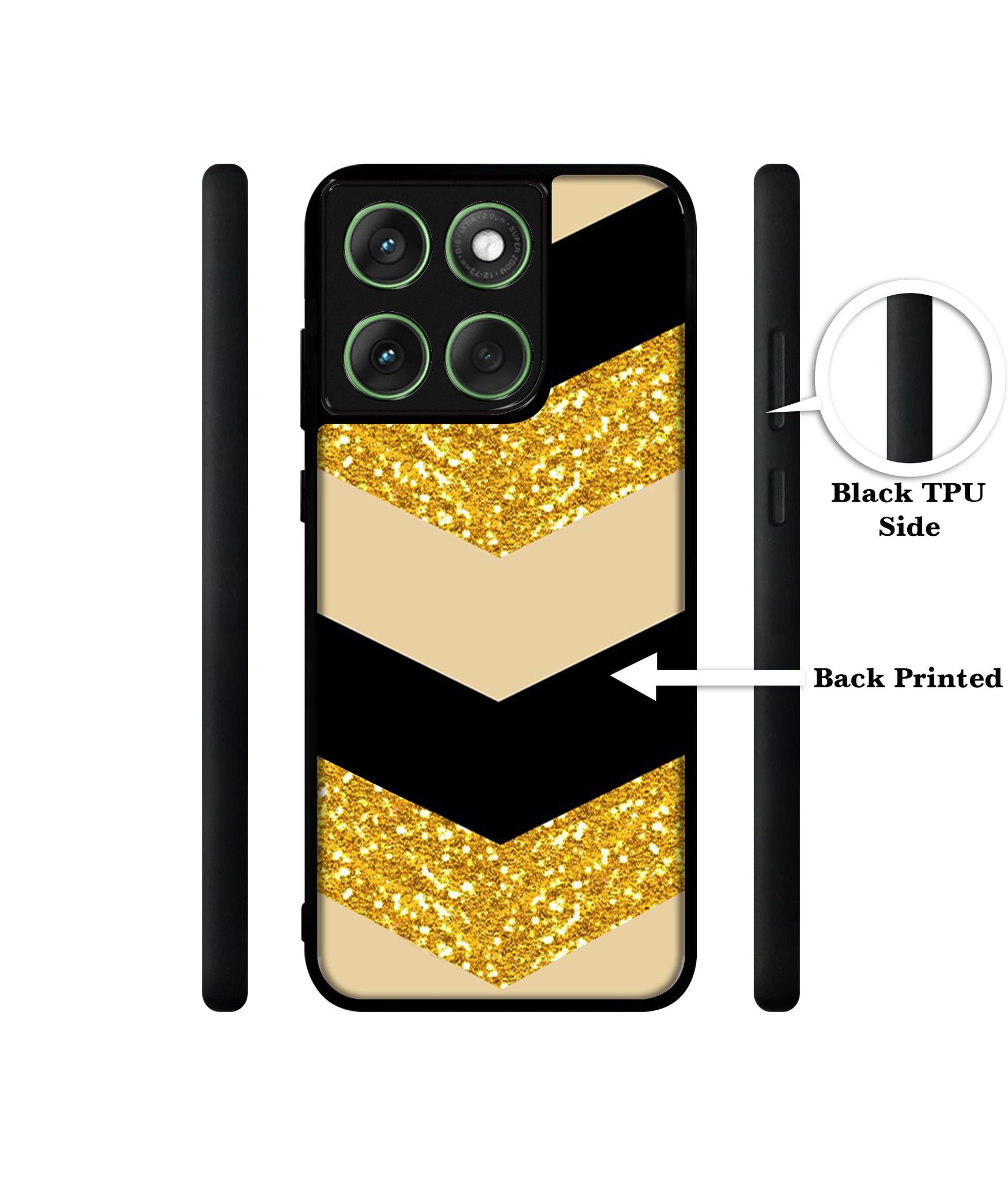 Black & Gold Designer 2D Printed Back Case Cover for Motorola Moto Edge 60 5G / Edge 60 Fusion 5G