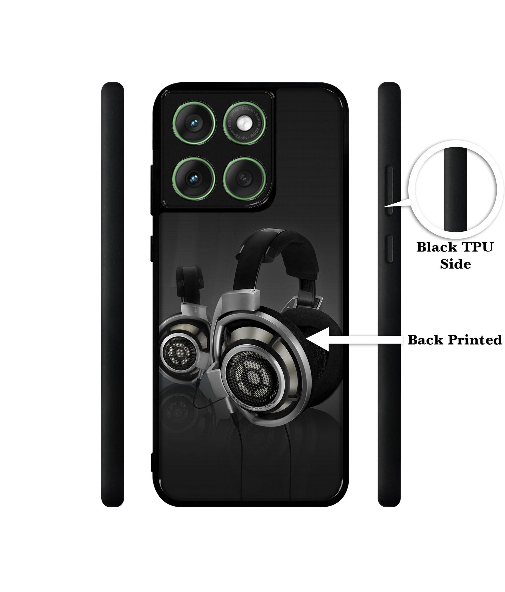 Head Phone Designer 2D Printed Back Case Cover for Motorola Moto Edge 60 5G / Edge 60 Fusion 5G