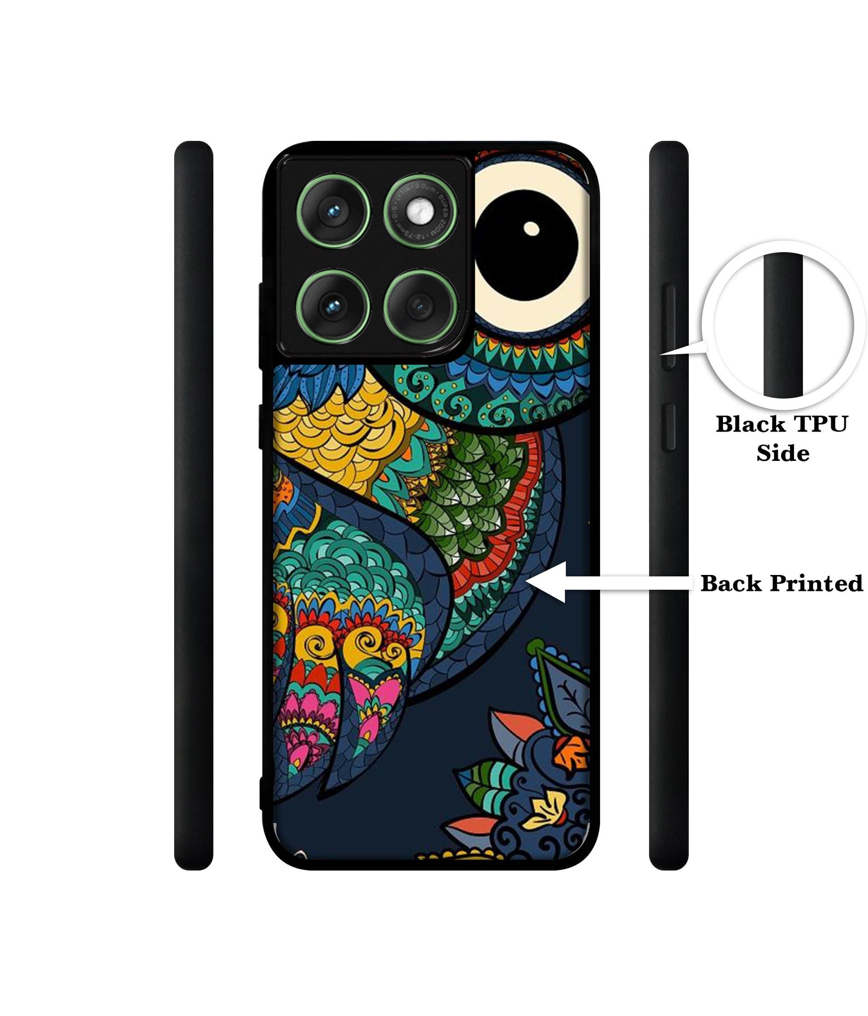 Owl Illustration Designer 2D Printed Back Case Cover for Motorola Moto Edge 60 5G / Edge 60 Fusion 5G