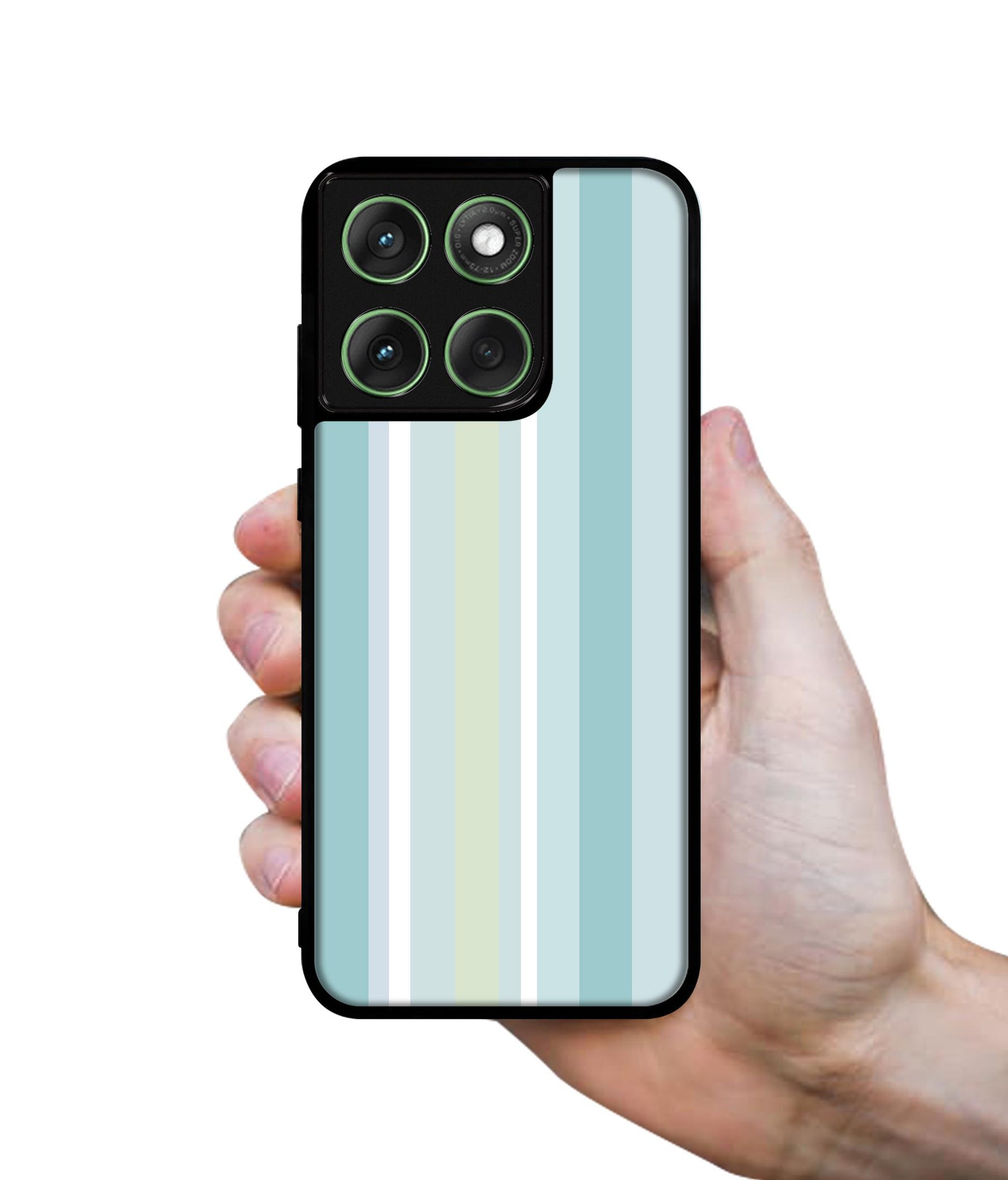Light Green Stripes Designer 2D Printed Back Case Cover for Motorola Moto Edge 60 5G / Edge 60 Fusion 5G