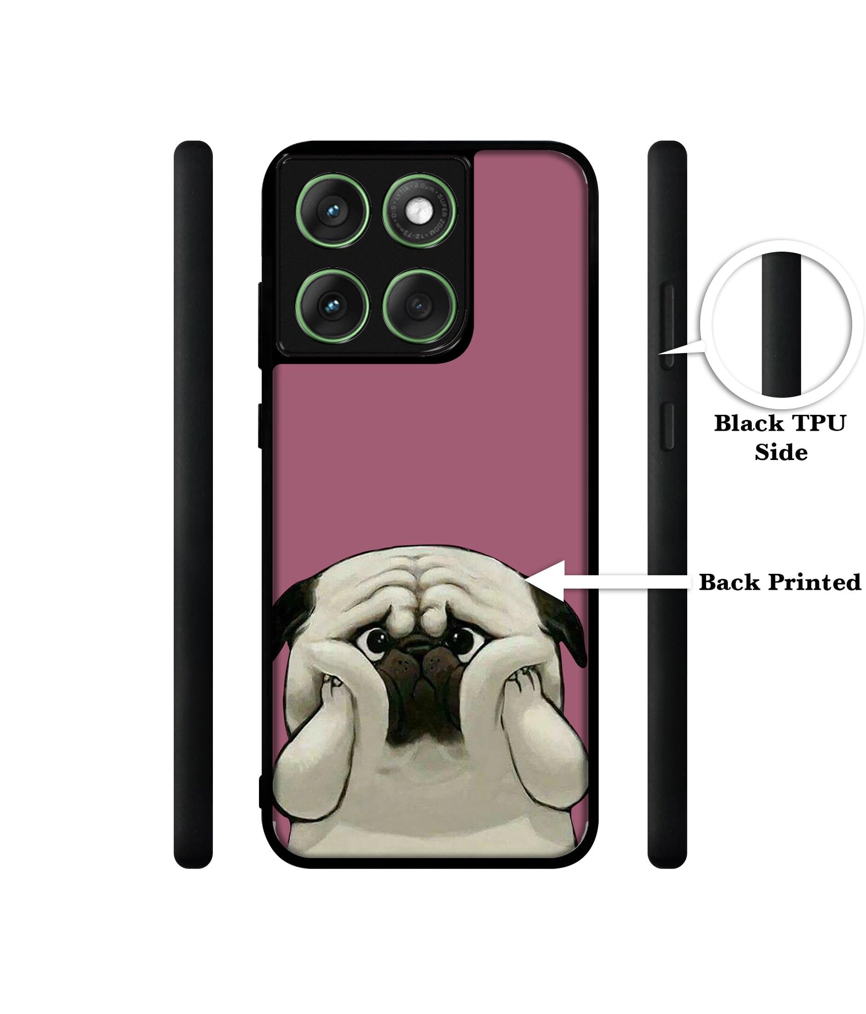 Cute Pug Holding Big Cheeks Designer 2D Printed Back Case Cover for Motorola Moto Edge 60 5G / Edge 60 Fusion 5G