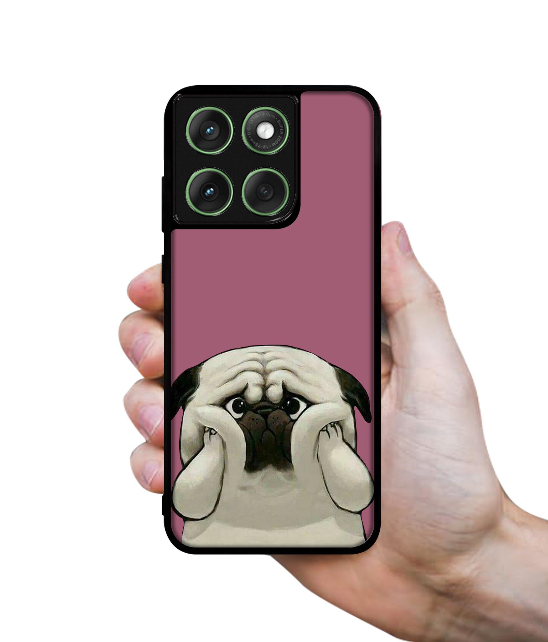 Cute Pug Holding Big Cheeks Designer 2D Printed Back Case Cover for Motorola Moto Edge 60 5G / Edge 60 Fusion 5G