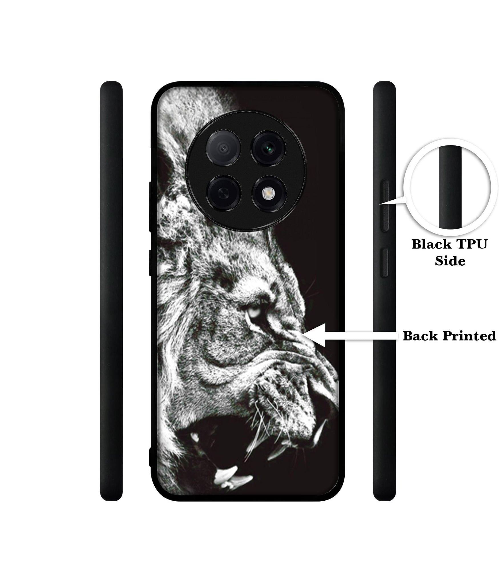 Angry Lion Designer 2D Printed Back Case Cover for Oppo F29 Pro 5G