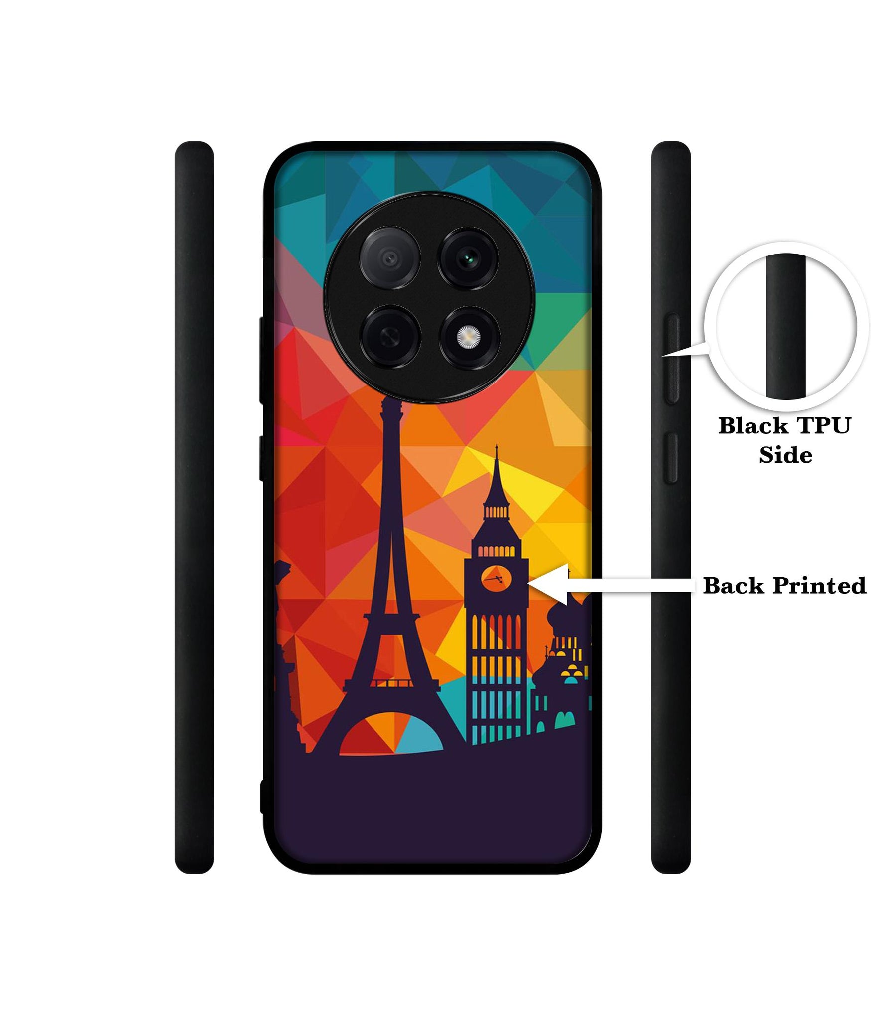 Colored Paris Designer 2D Printed Back Case Cover for Oppo F29 Pro 5G