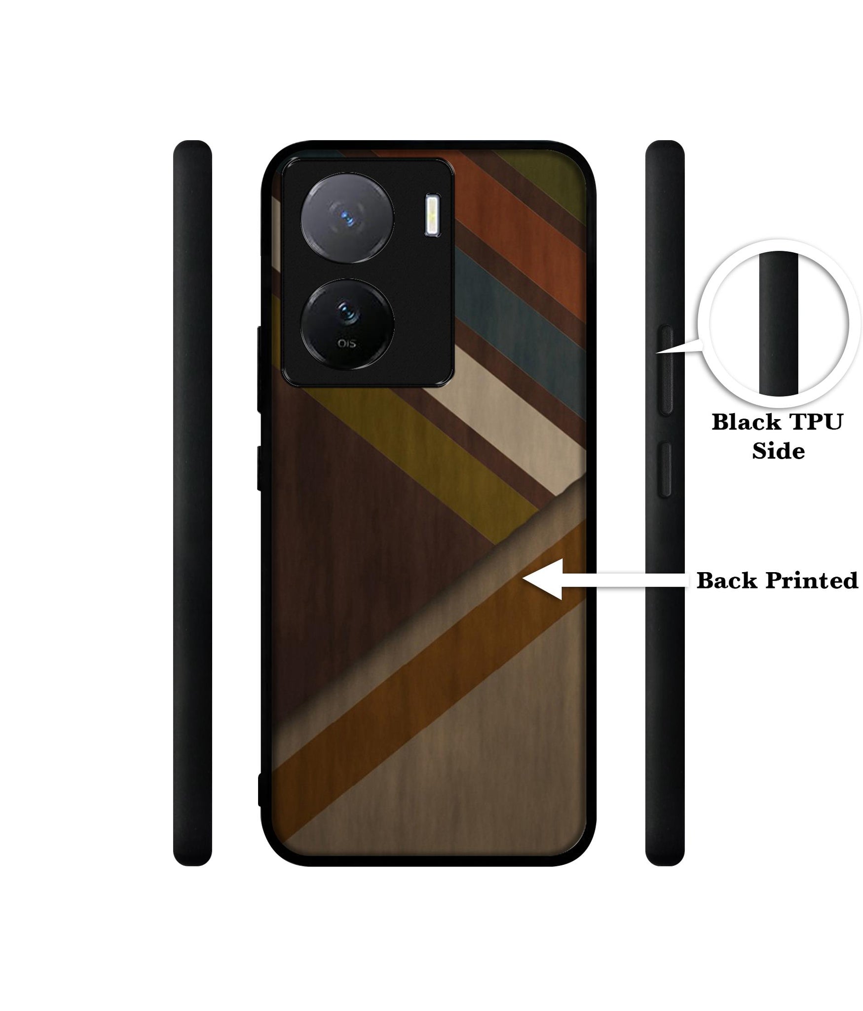 Colorful Wooden Pattern Designer 2D Printed Back Case Cover for iQOO Z7 5G / iQOO Z7s 5G