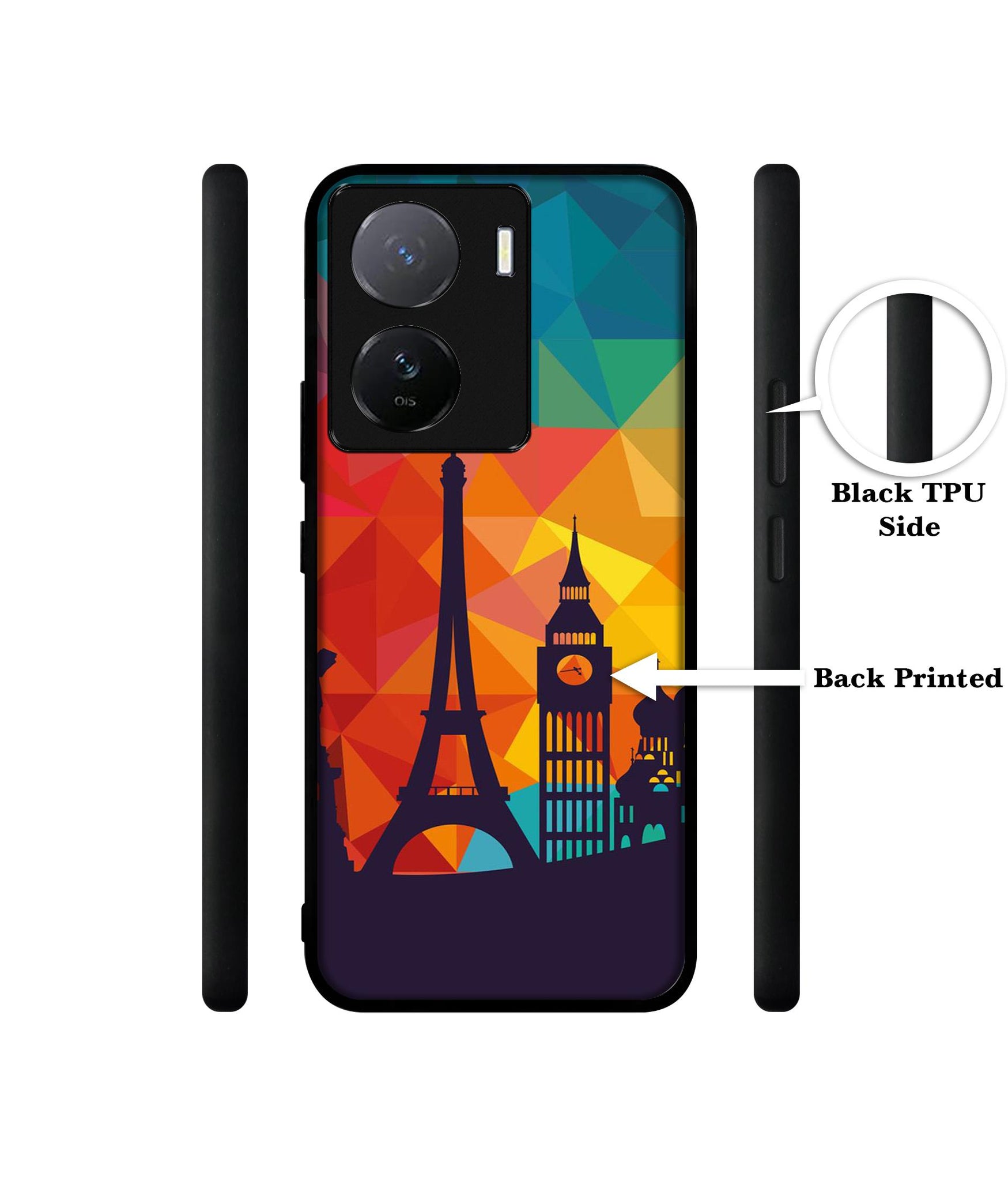 Colored Paris Designer 2D Printed Back Case Cover for iQOO Z7 5G / iQOO Z7s 5G