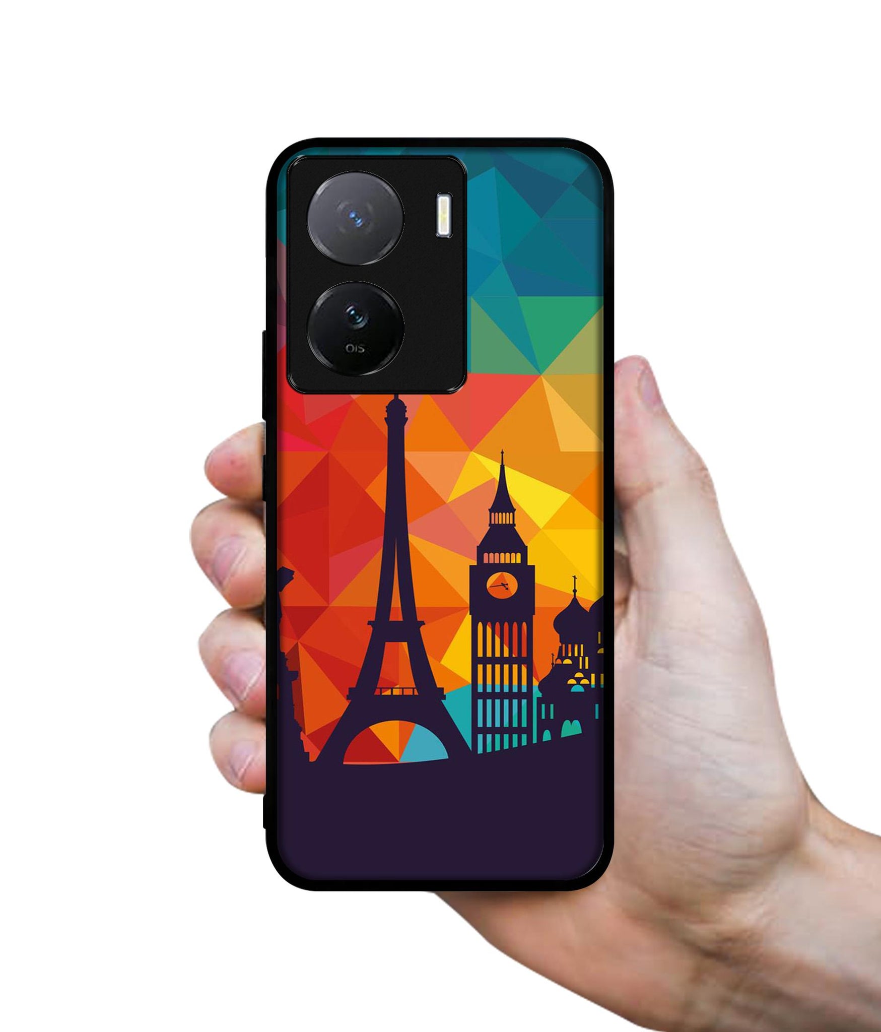 Colored Paris Designer 2D Printed Back Case Cover for iQOO Z7 5G / iQOO Z7s 5G