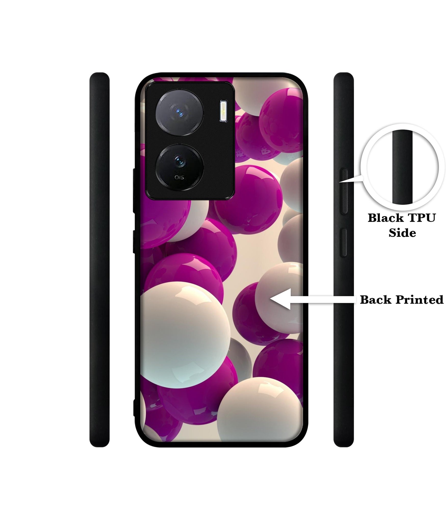 3D Balloons Designer 2D Printed Back Case Cover for iQOO Z7 5G / iQOO Z7s 5G