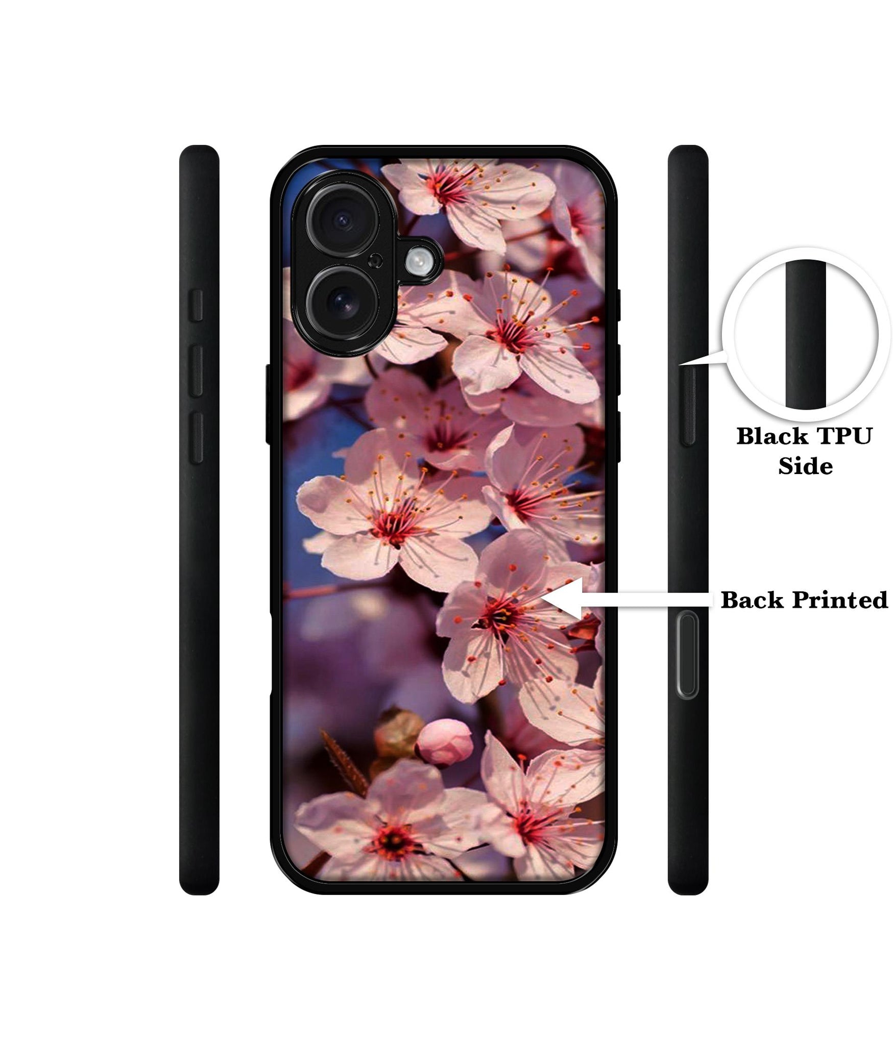 Pink Flowers Pattern Designer 2D Printed Back Case Cover for Apple iPhone 17