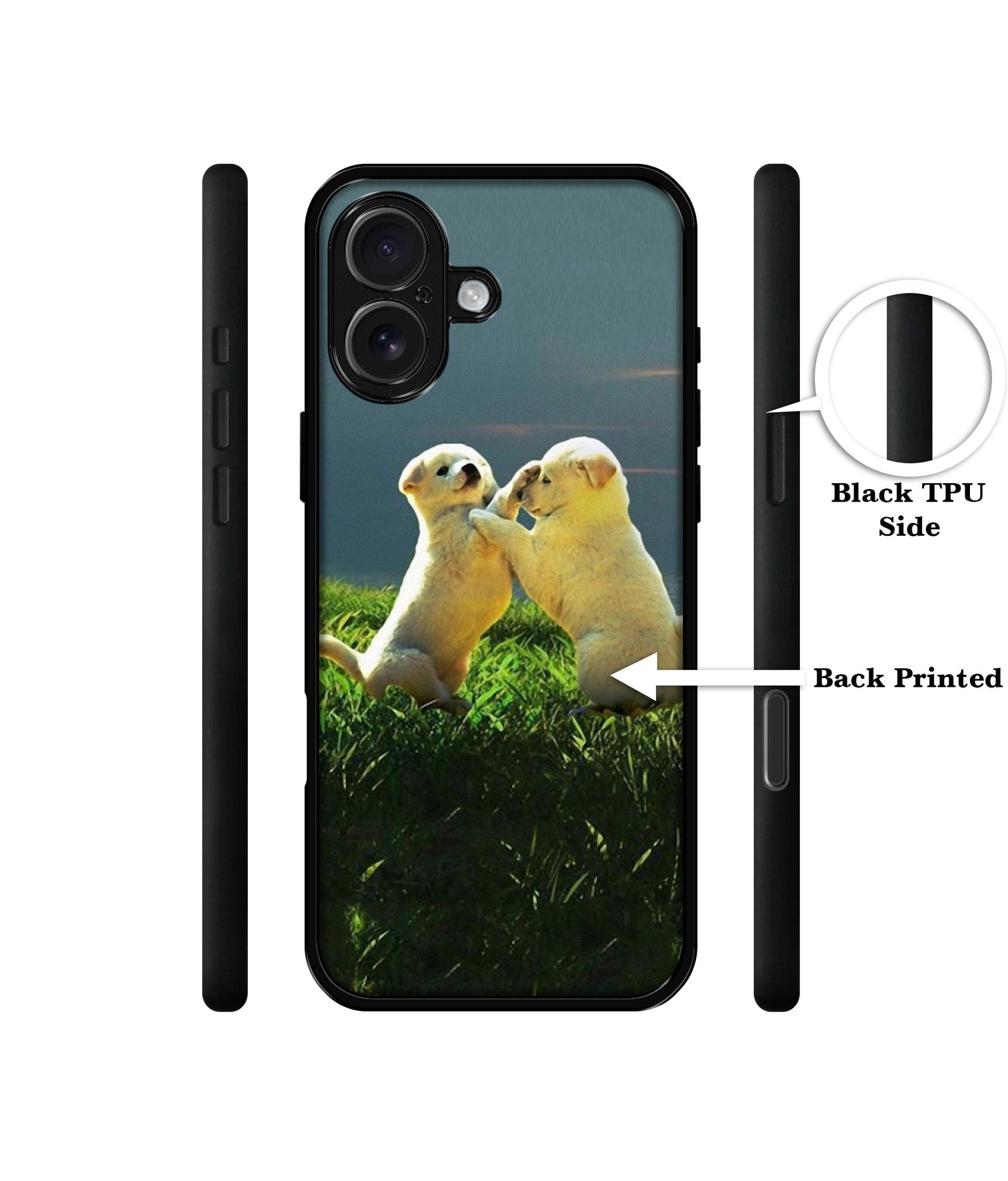 Puppy Couple Sunset Designer 2D Printed Back Case Cover for Apple iPhone 17