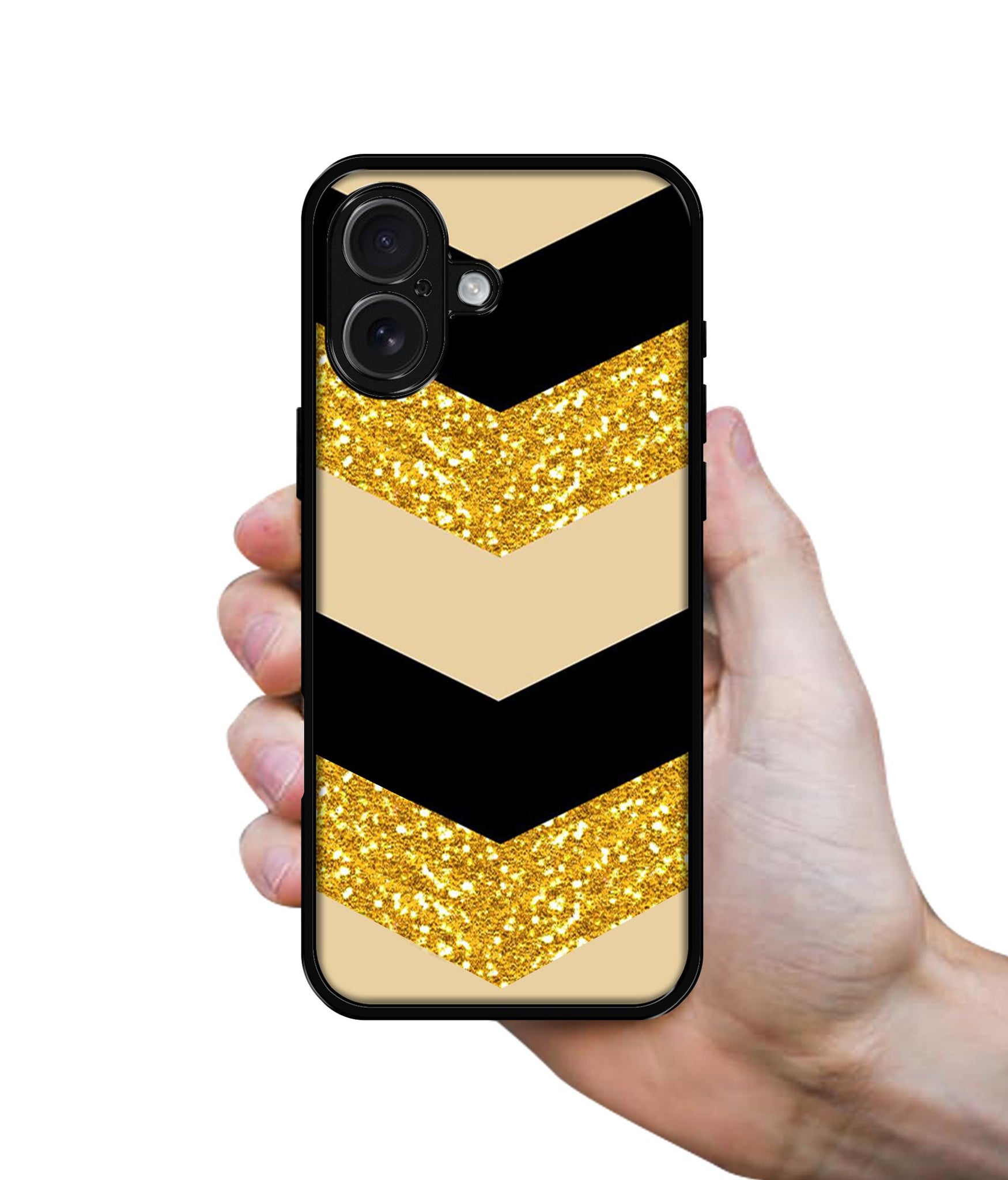 Black & Gold Designer 2D Printed Back Case Cover for Apple iPhone 17