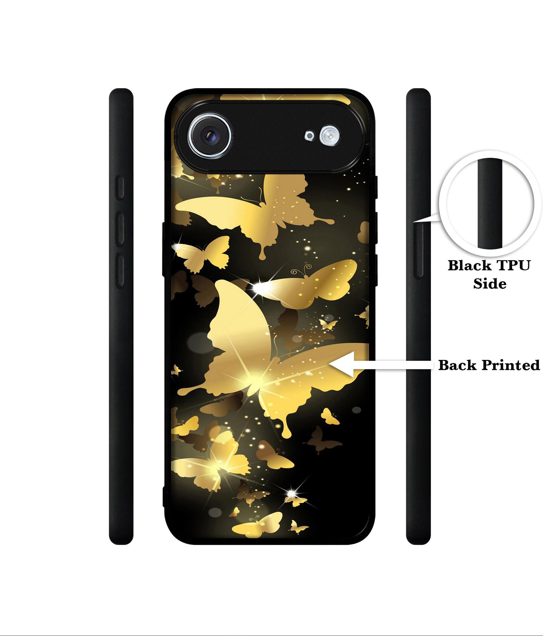 Golden Butterfly Pattern Designer 2D Printed Back Case Cover for Apple iPhone 17 Air