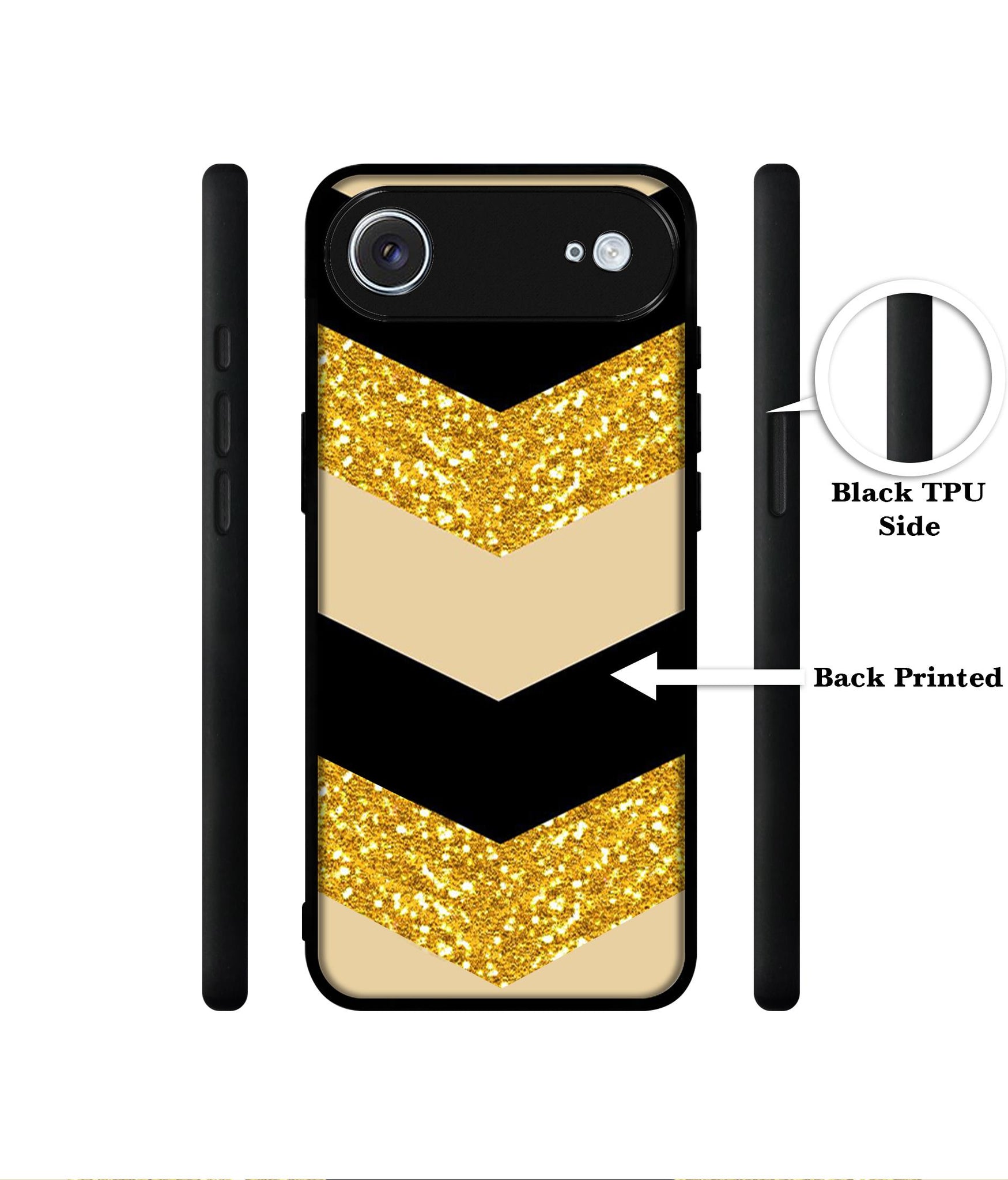 Black & Gold Designer 2D Printed Back Case Cover for Apple iPhone 17 Air