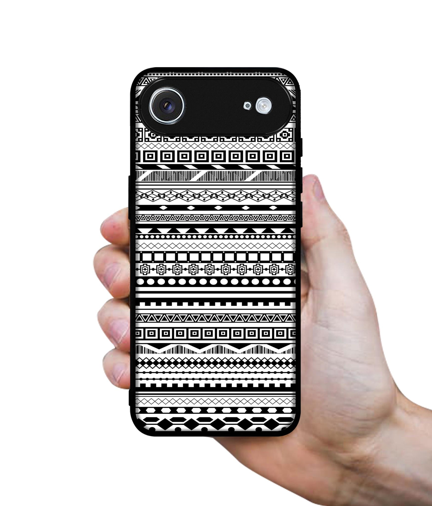 Casotec Black & White Patterns Design Premium 2D Printed Metal Back ...