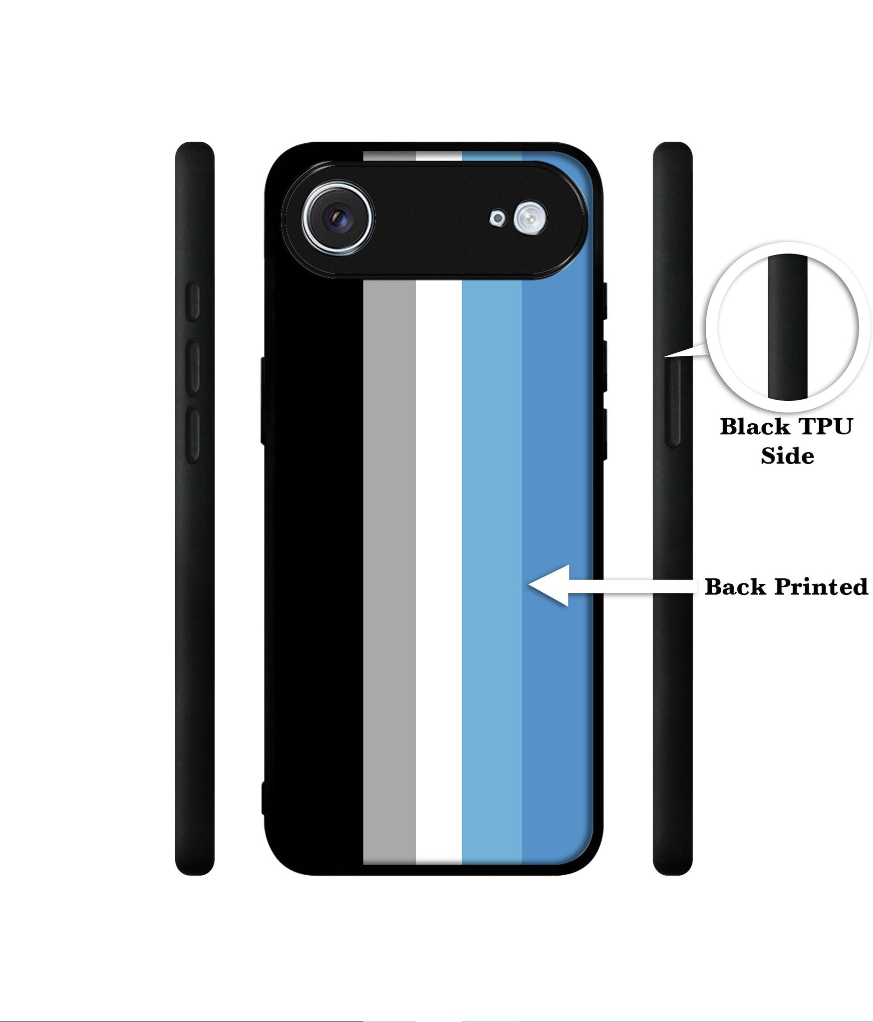 White and Blue Lines Designer 2D Printed Back Case Cover for Apple iPhone 17 Air