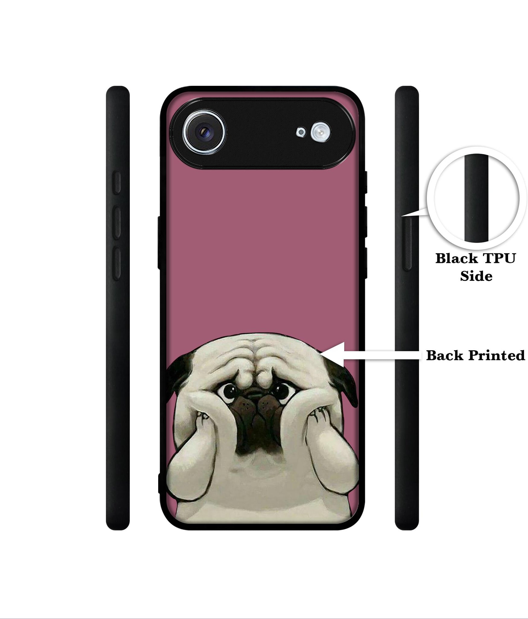 Cute Pug Holding Big Cheeks Designer 2D Printed Back Case Cover for Apple iPhone 17 Air