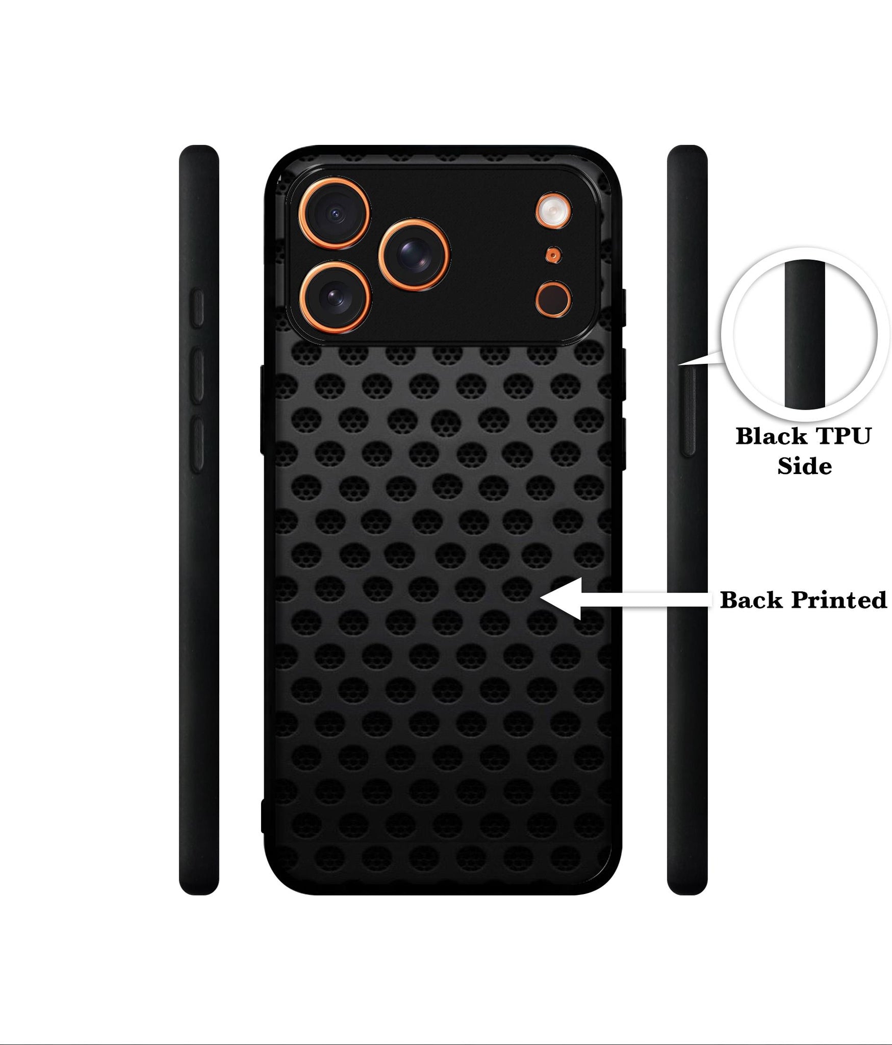 Black Circle Designer 2D Printed Back Case Cover for Apple iPhone 17 Pro