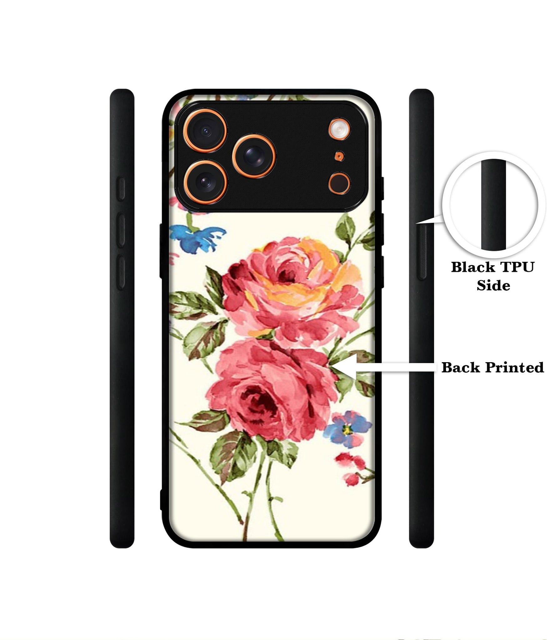Vintage Painting Flower Designer 2D Printed Back Case Cover for Apple iPhone 17 Pro