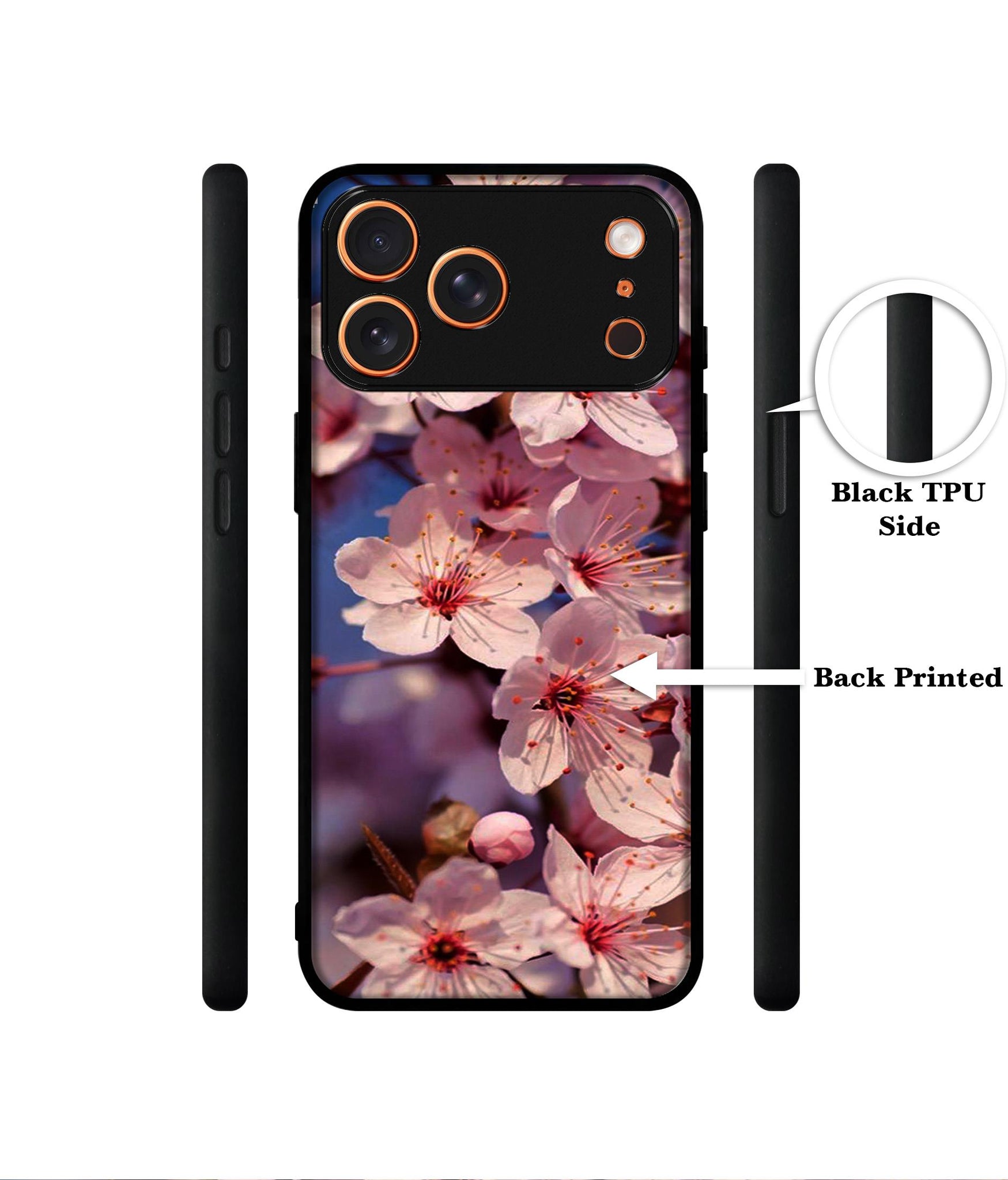 Pink Flowers Pattern Designer 2D Printed Back Case Cover for Apple iPhone 17 Pro