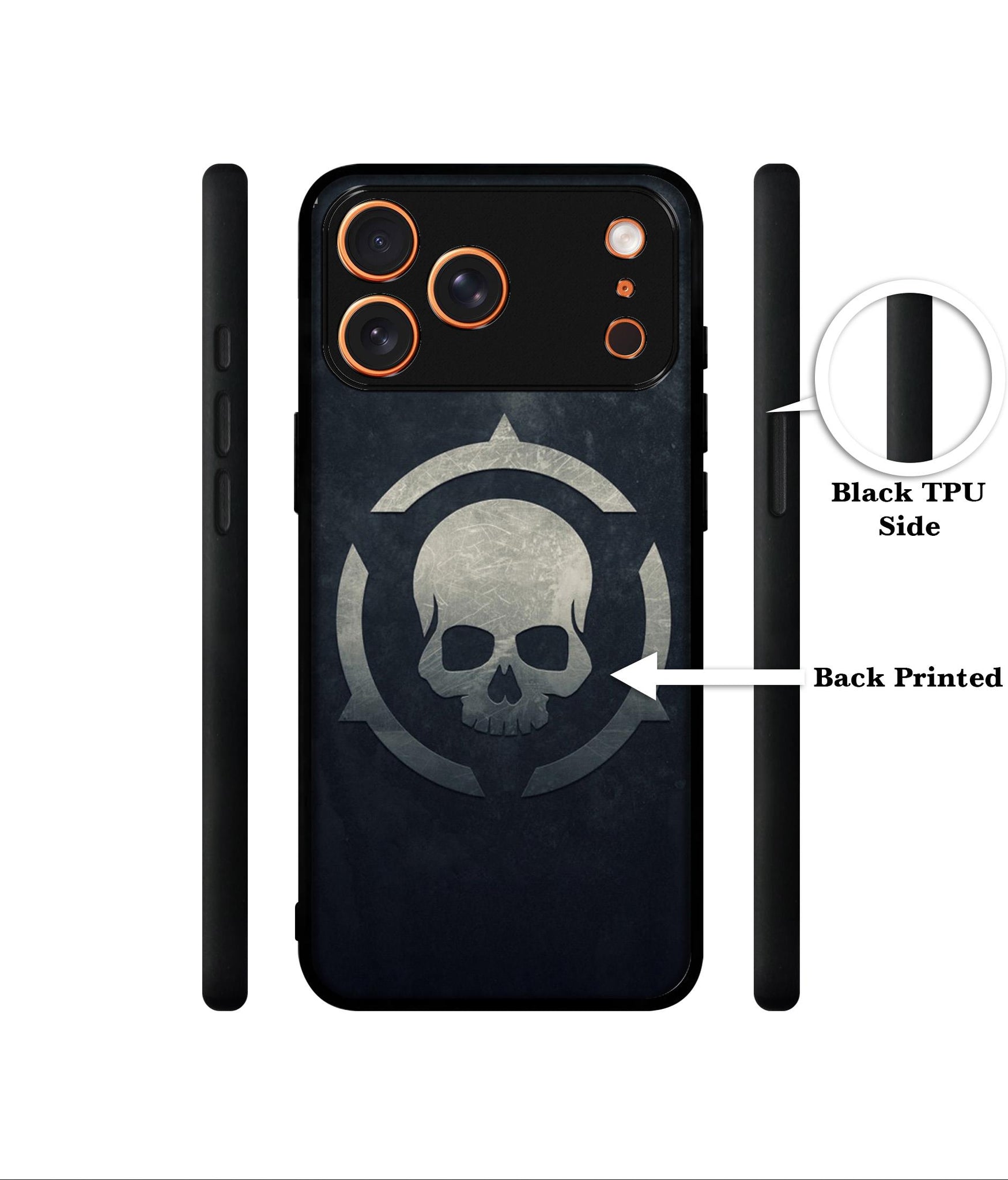 Skull Pattern Print Designer 2D Printed Back Case Cover for Apple iPhone 17 Pro