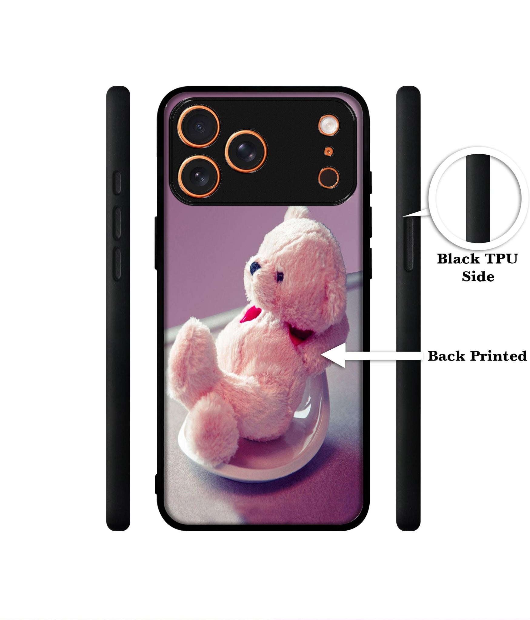 Cute Teddy Bear Designer 2D Printed Back Case Cover for Apple iPhone 17 Pro