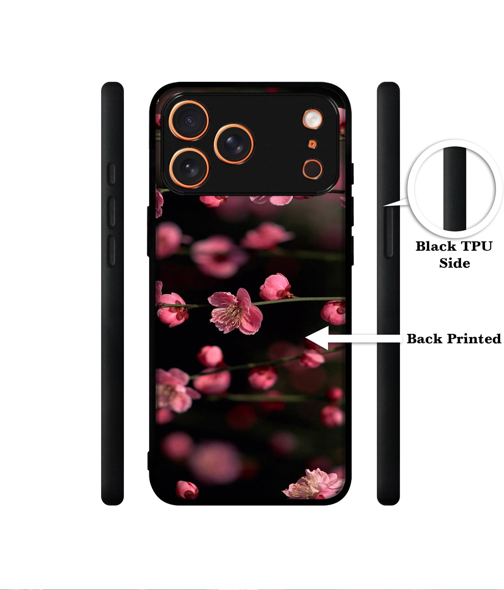 Pink Flowers Designer 2D Printed Back Case Cover for Apple iPhone 17 Pro
