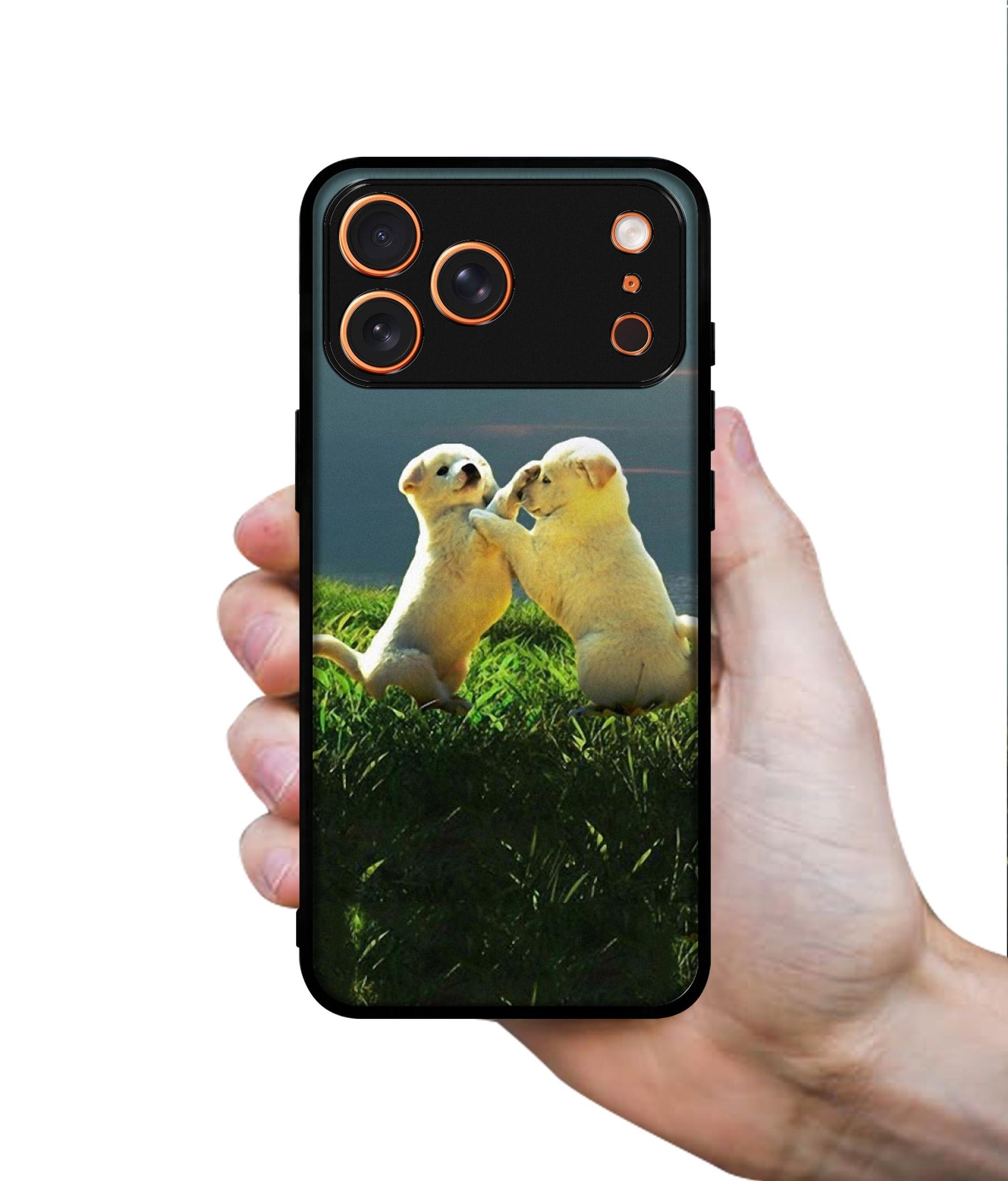 Puppy Couple Sunset Designer 2D Printed Back Case Cover for Apple iPhone 17 Pro