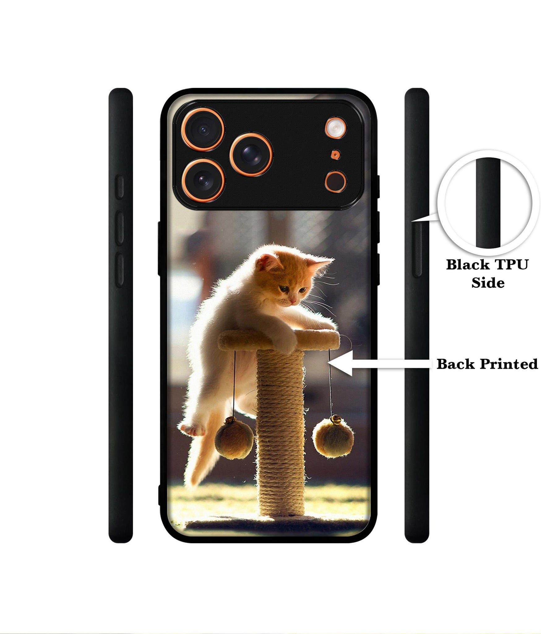 Cat Climbing Designer 2D Printed Back Case Cover for Apple iPhone 17 Pro