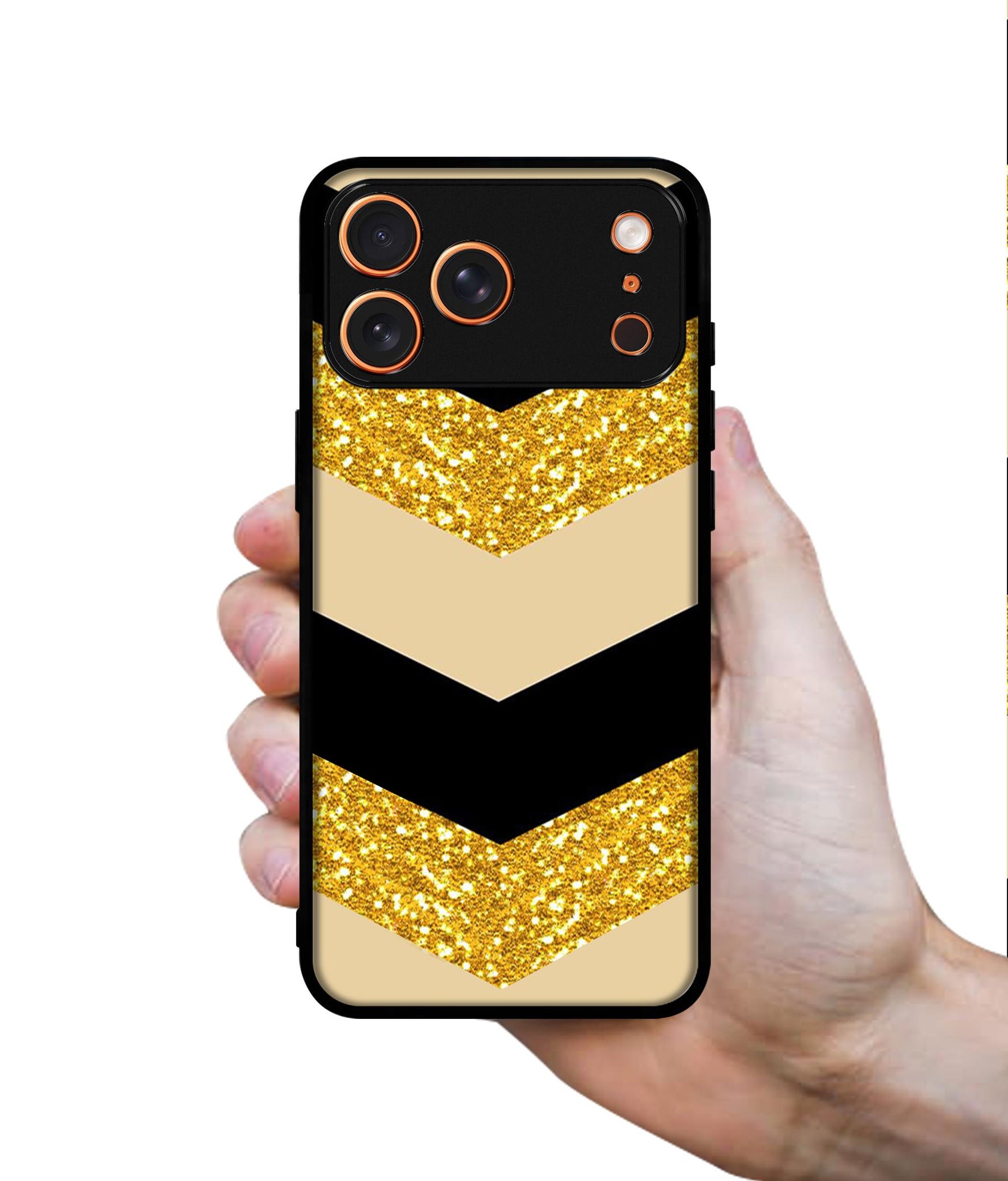Black & Gold Designer 2D Printed Back Case Cover for Apple iPhone 17 Pro