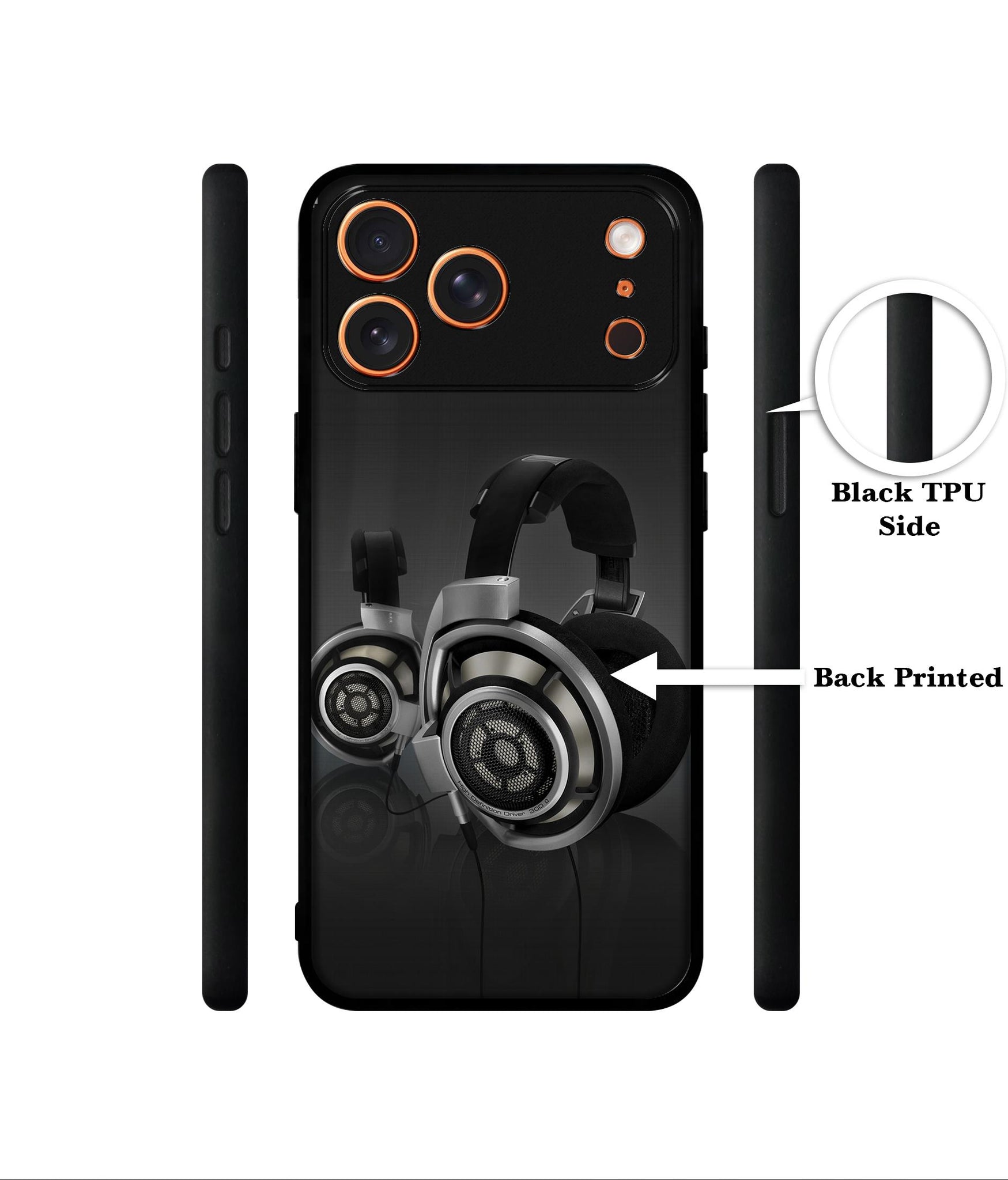 Head Phone Designer 2D Printed Back Case Cover for Apple iPhone 17 Pro