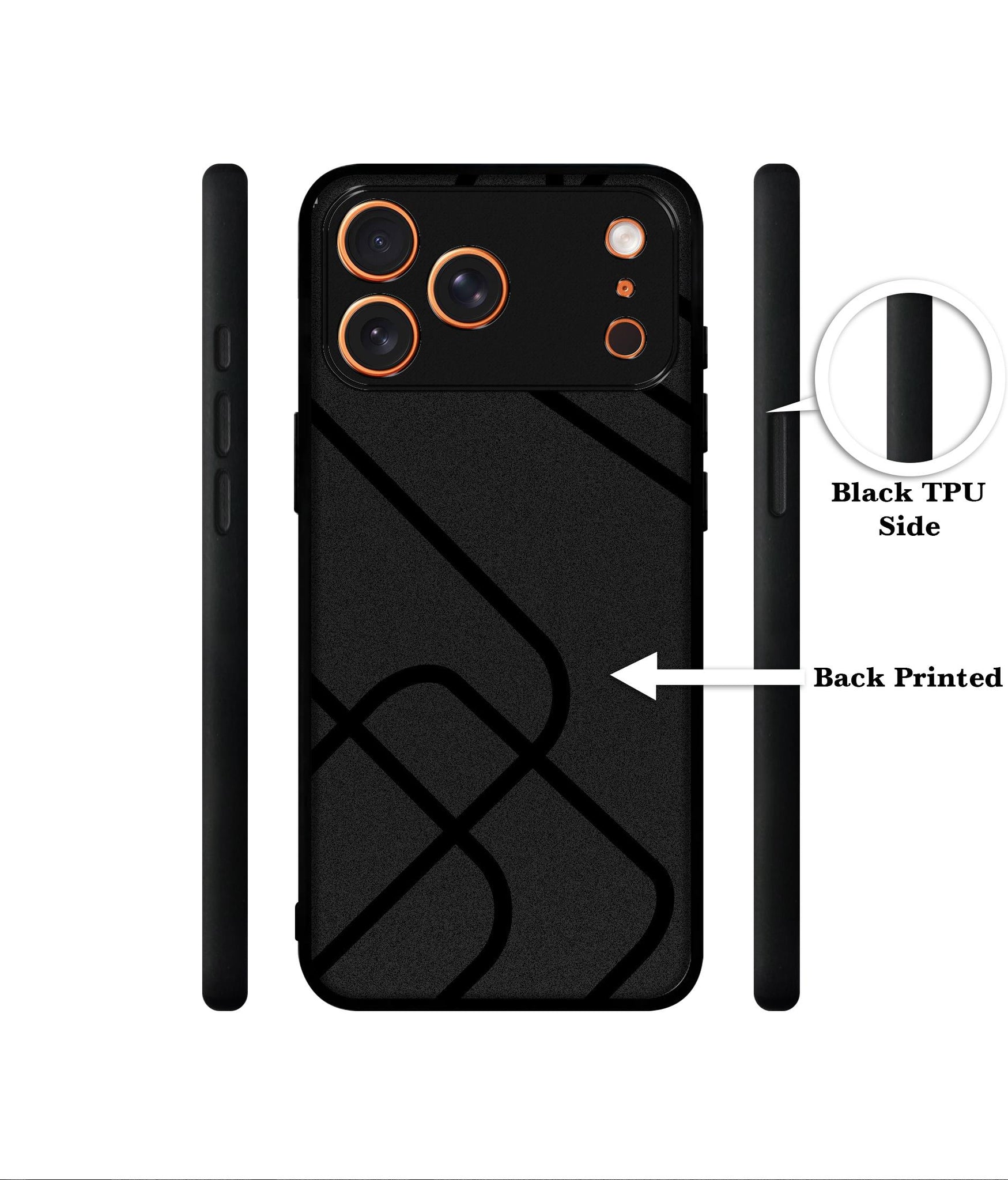 Zig-Zag Black Line Designer 2D Printed Back Case Cover for Apple iPhone 17 Pro