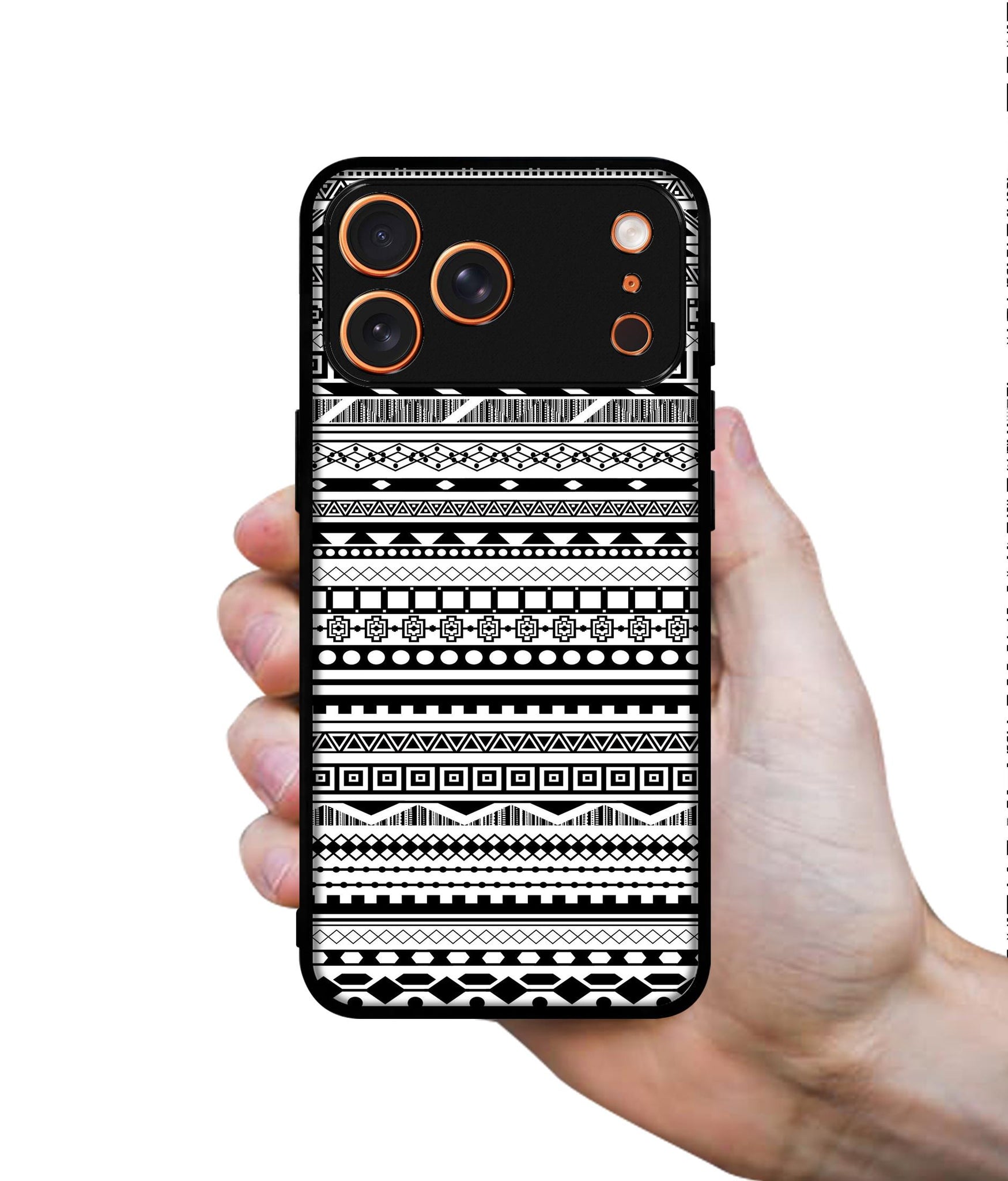 Black & White Patterns Designer 2D Printed Back Case Cover for Apple iPhone 17 Pro