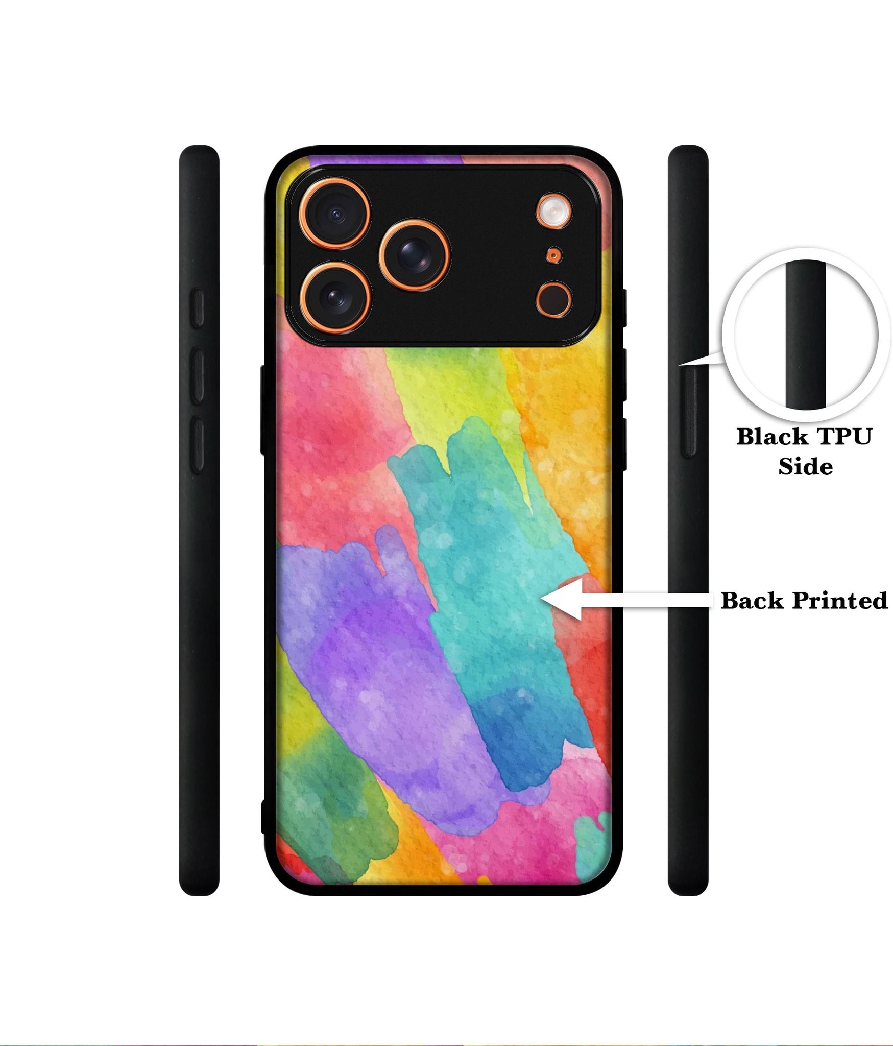 Water Paint Colorful Abstract Designer 2D Printed Back Case Cover for Apple iPhone 17 Pro