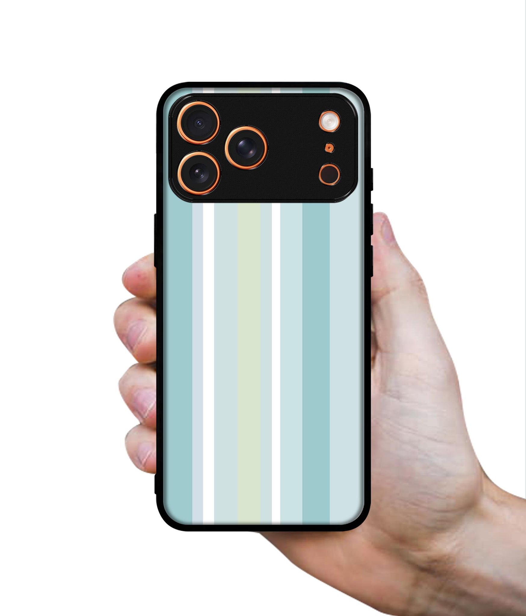 Light Green Stripes Designer 2D Printed Back Case Cover for Apple iPhone 17 Pro