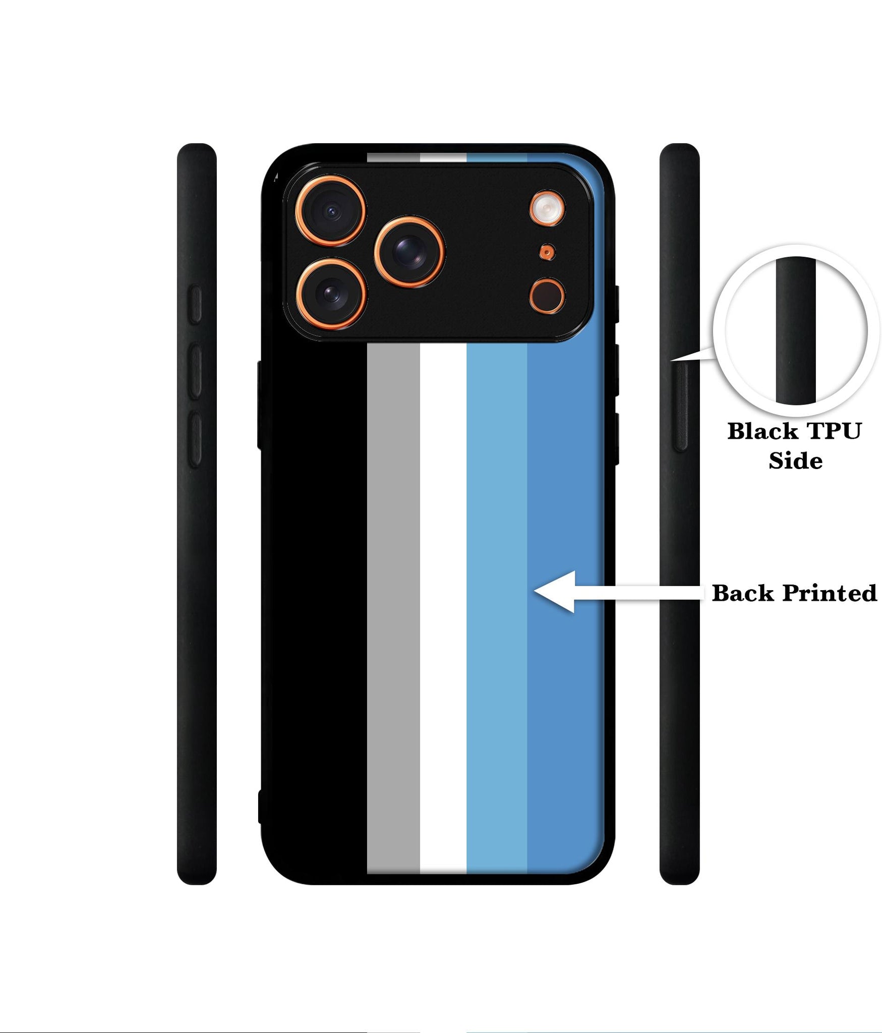 White and Blue Lines Designer 2D Printed Back Case Cover for Apple iPhone 17 Pro