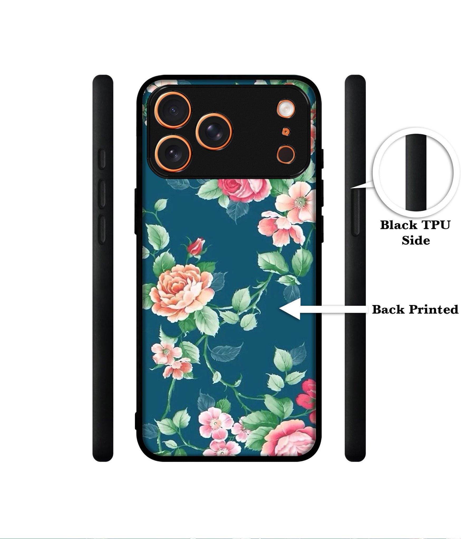 Vintage Floral Designer 2D Printed Back Case Cover for Apple iPhone 17 Pro Max