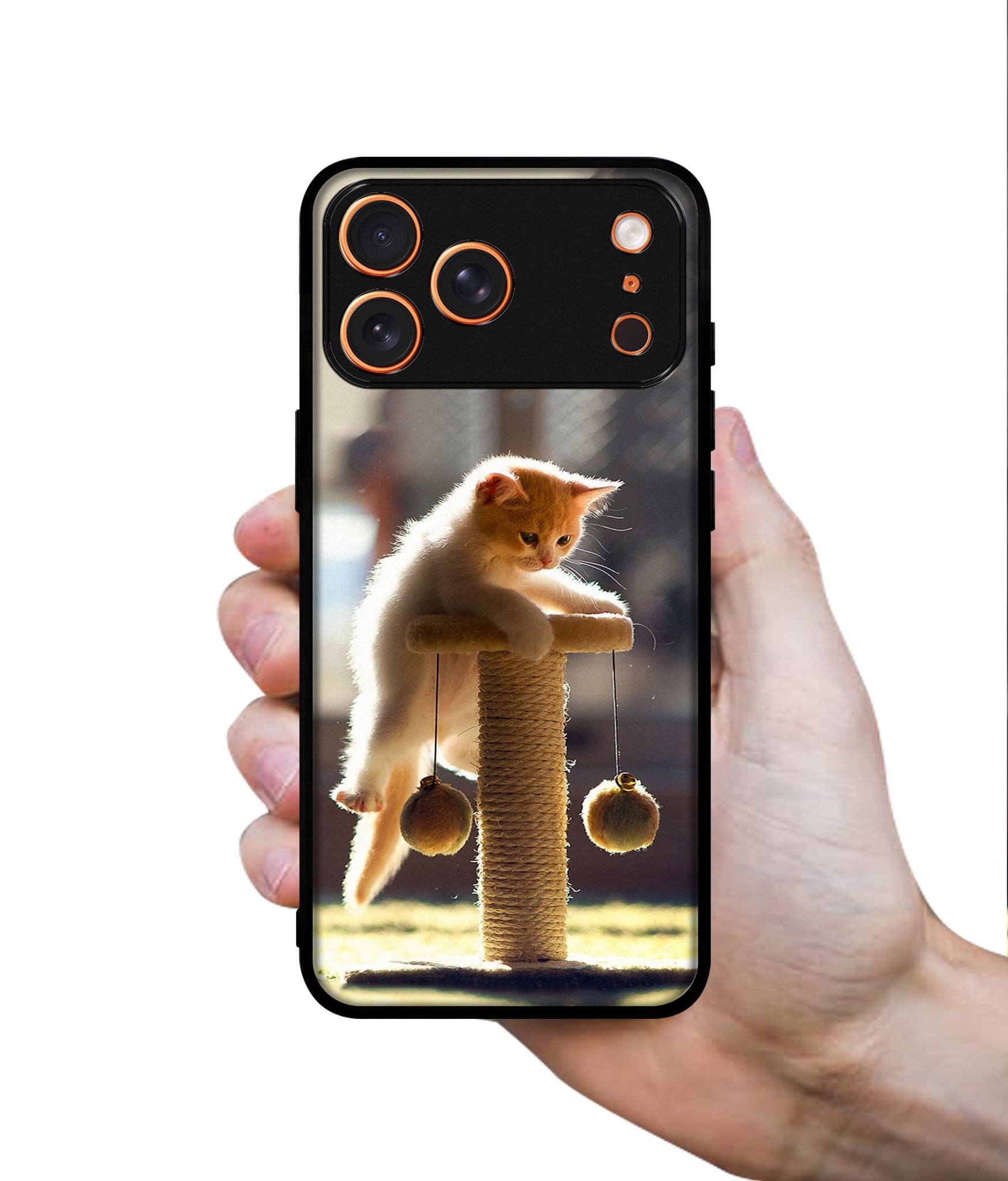 Cat Climbing Designer 2D Printed Back Case Cover for Apple iPhone 17 Pro Max